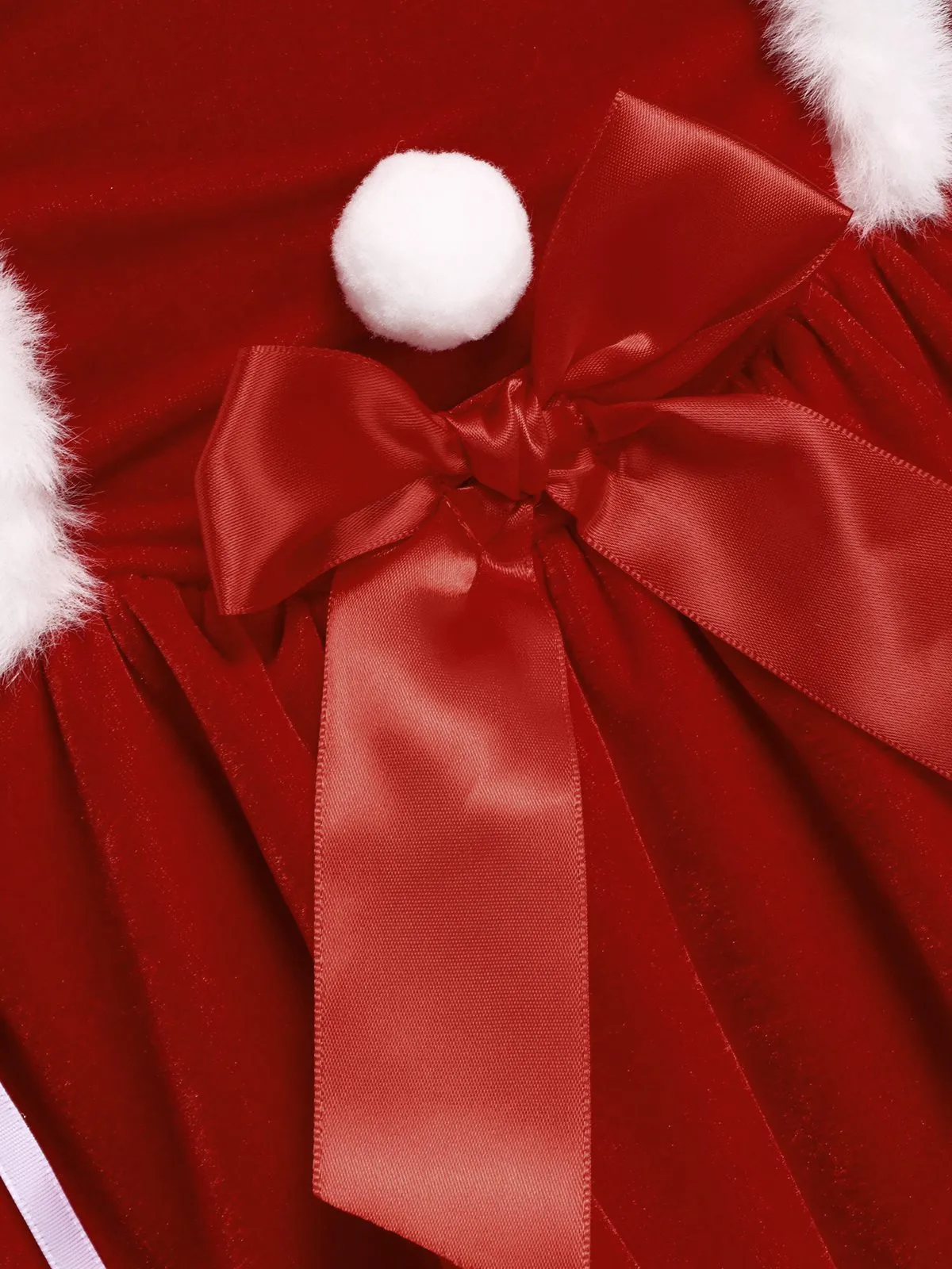 Red 1960s Christmas Velvet Double Layer Dress sold by Retro Stage product image thumbnail 5