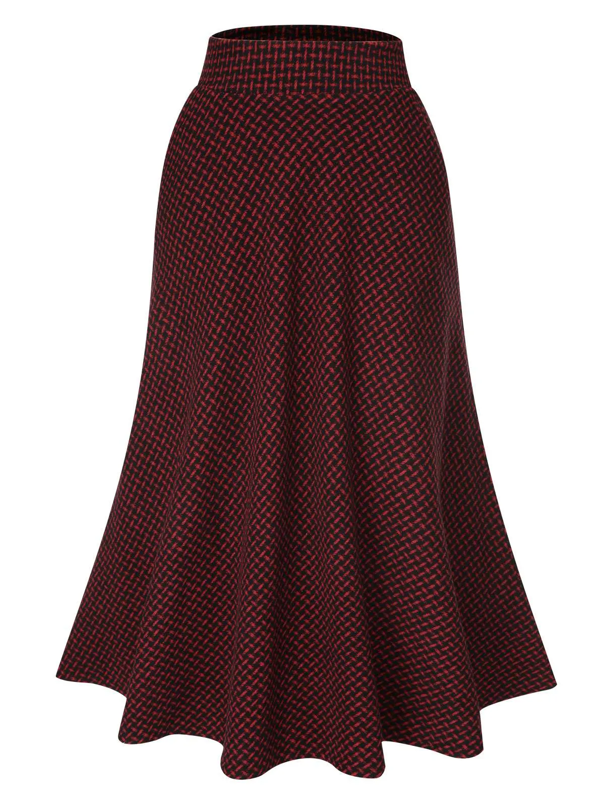 Wine Red 1940s A-Line Maxi Skirt sold by Retro Stage