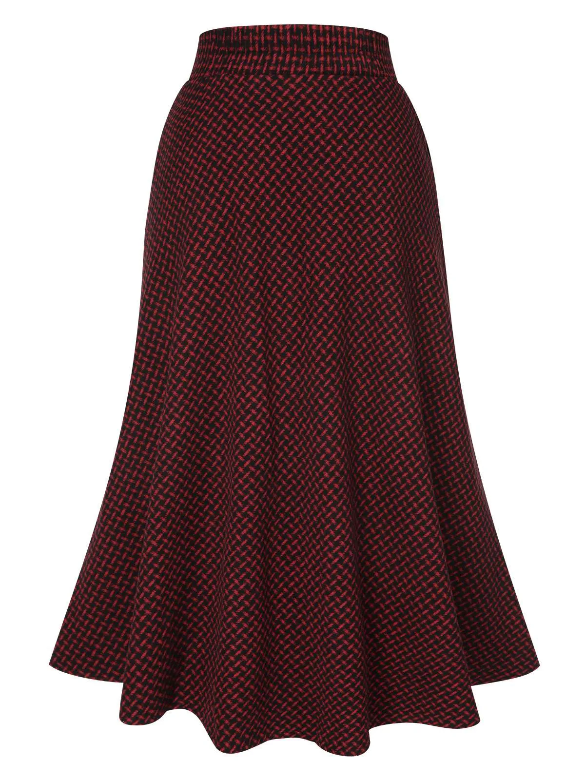 Wine Red 1940s A-Line Maxi Skirt sold by Retro Stage product image thumbnail 3