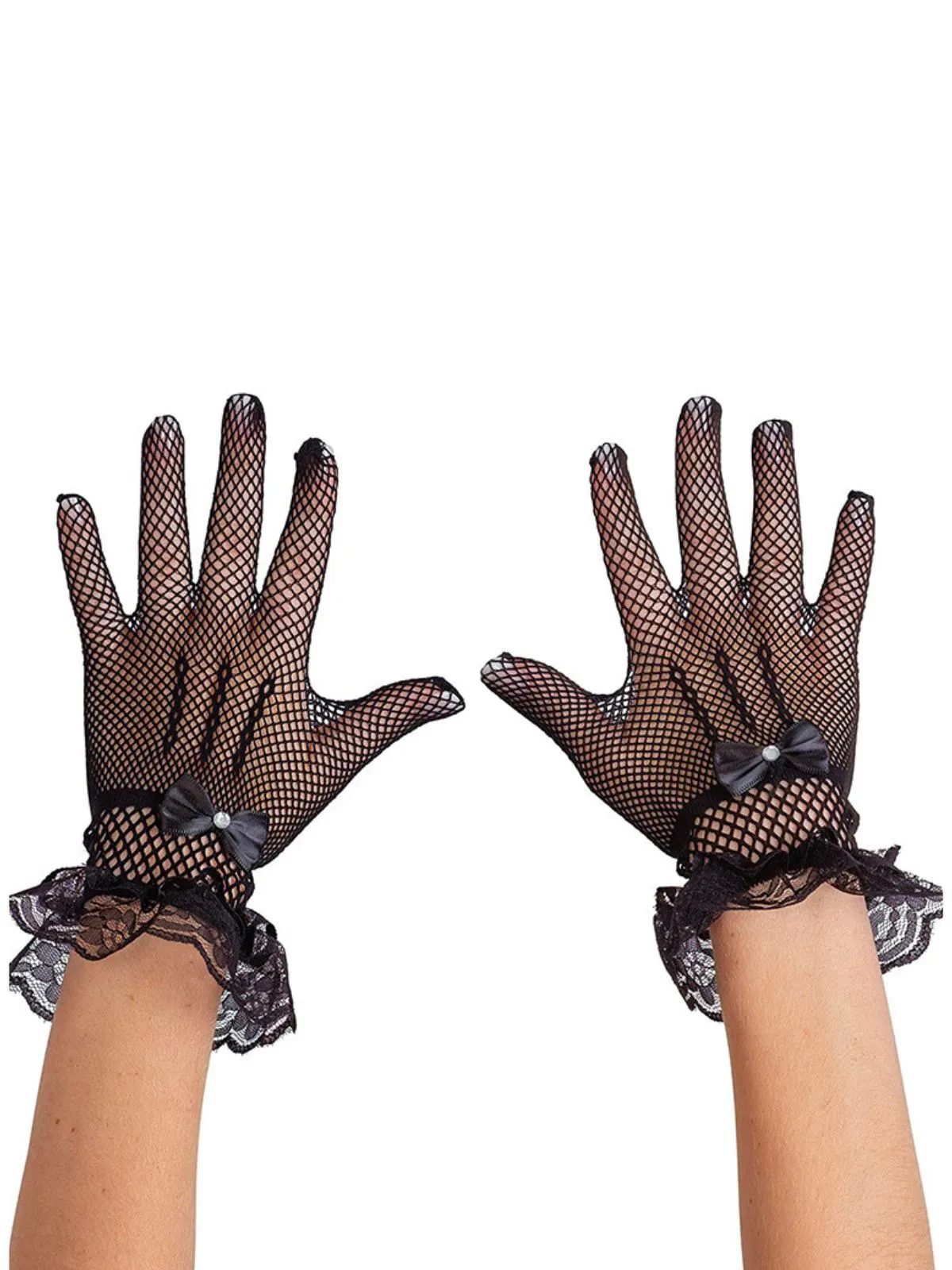 Vintage Solid Bow Lace Gloves sold by Retro Stage product image thumbnail 2