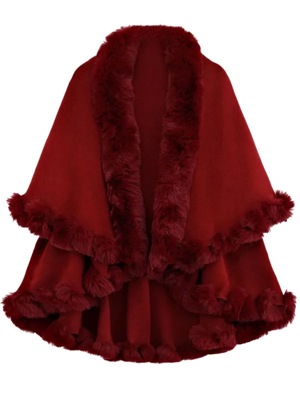 1950s Fur Collar Double Layer Cape Shawl sold by Retro Stage