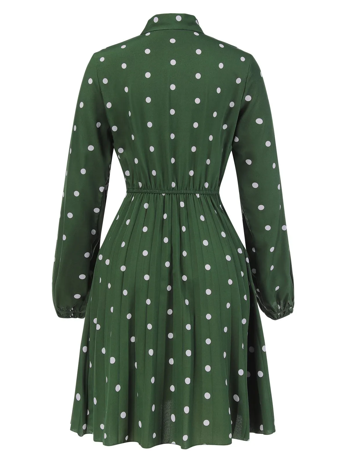 1940s Polka Dot Drawstring Pleated Dress sold by Retro Stage product image thumbnail 4