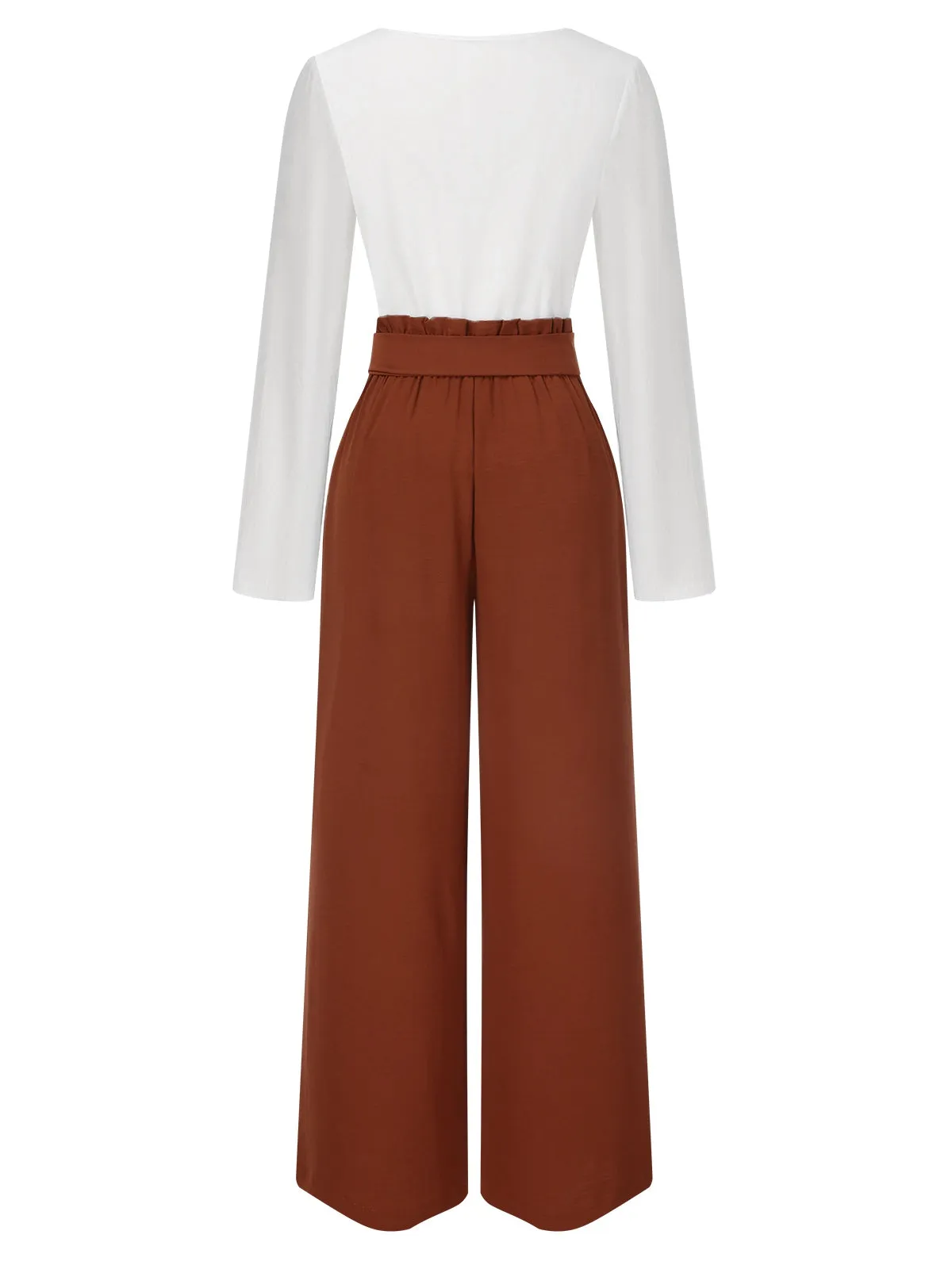 2PCS 1930s V-Neck Top & Wide Leg Lounge Pants sold by Retro Stage product image thumbnail 2