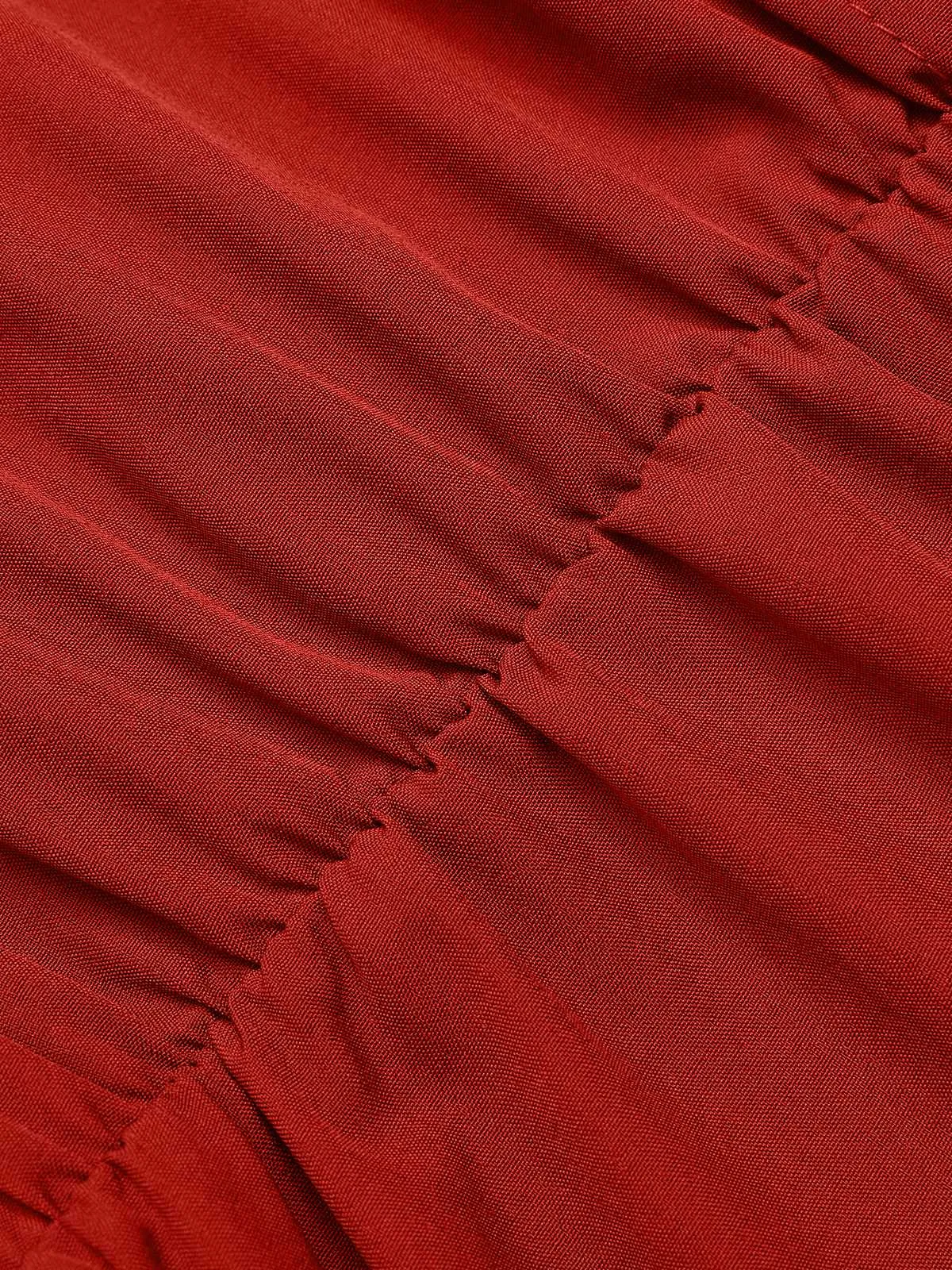 1950s Shirt Neck Tiered Solid Midi Dress sold by Retro Stage product image thumbnail 4