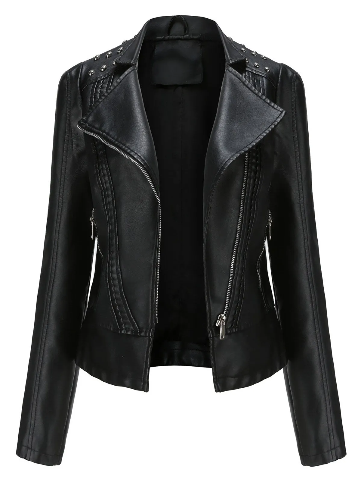 1980s Solid Lapel Leather Jacket sold by Retro Stage product image thumbnail 3