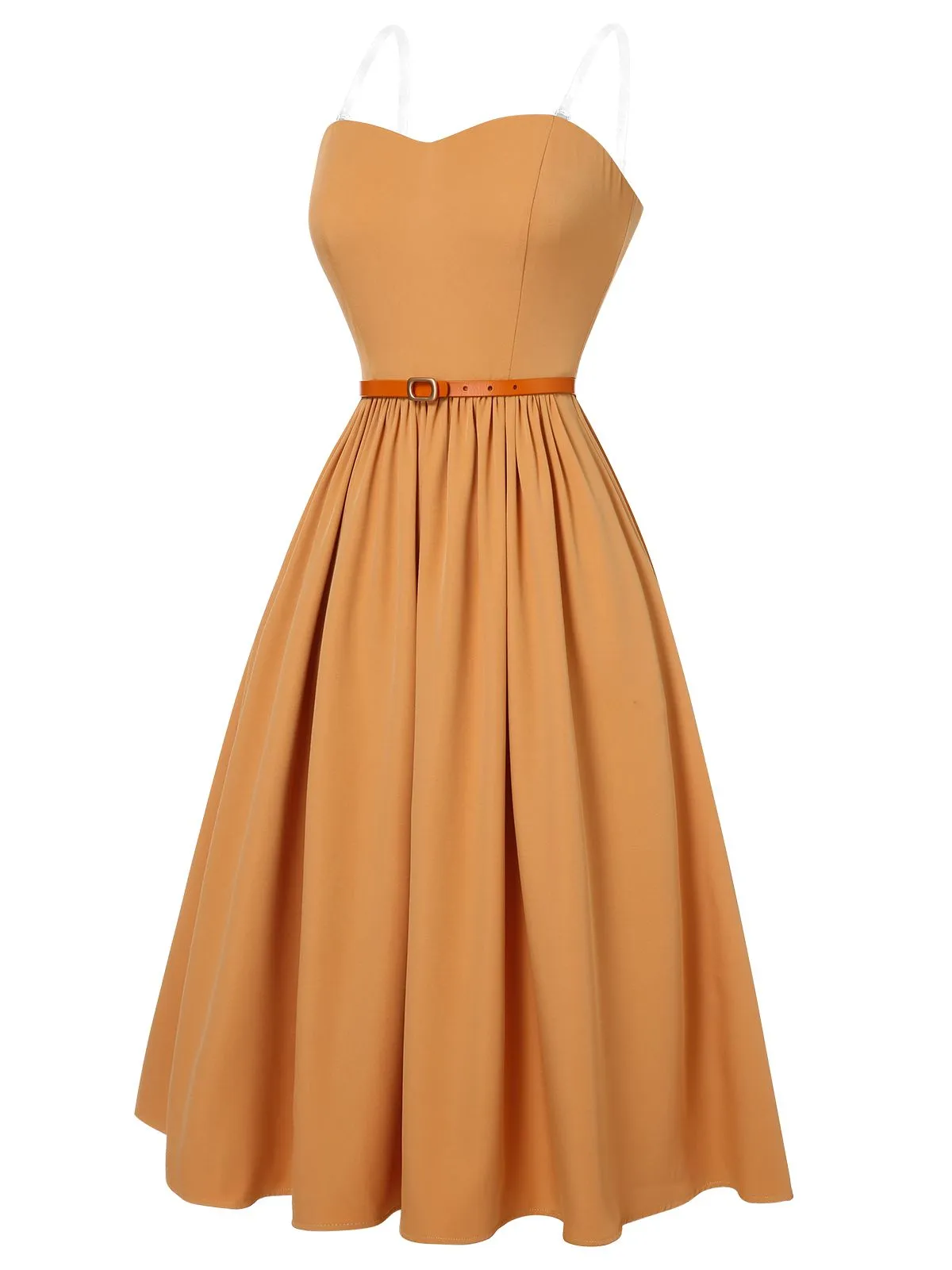 Apricot Yellow 1950s Bandeau Umbrella Dress sold by Retro Stage product image thumbnail 3