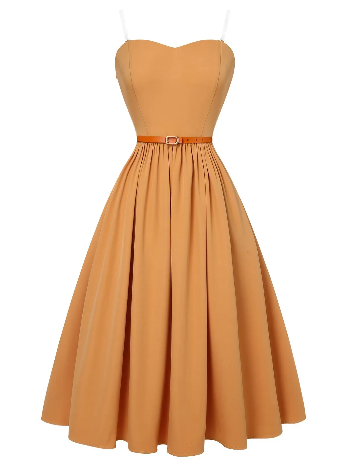 Apricot Yellow 1950s Bandeau Umbrella Dress sold by Retro Stage product image thumbnail 2