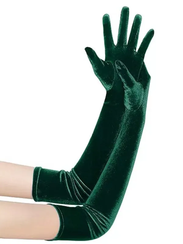 Velvet Party Solid Vintage Long Gloves sold by Retro Stage