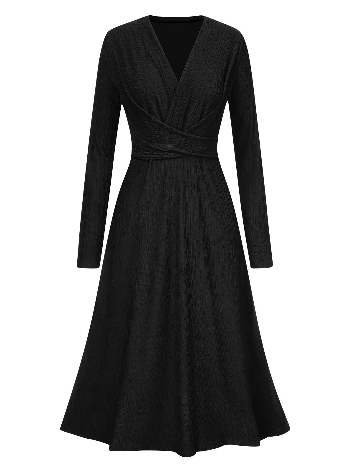 1940s V-Neck Wrap Waist A-Line Midi Dress sold by Retro Stage product image thumbnail 5