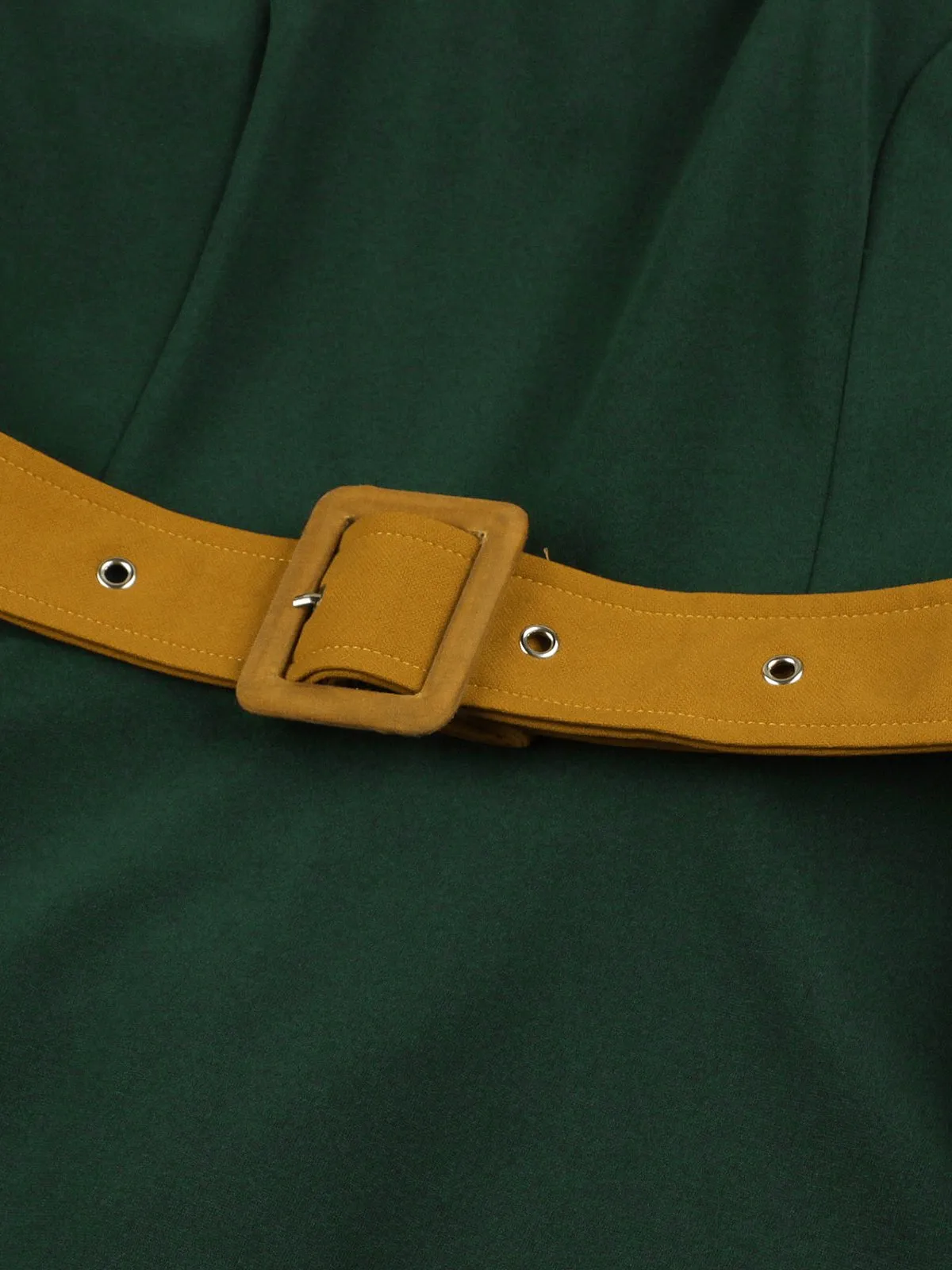 Green 1950s Tie Neck Contrast Patchwork Dress sold by Retro Stage product image thumbnail 5