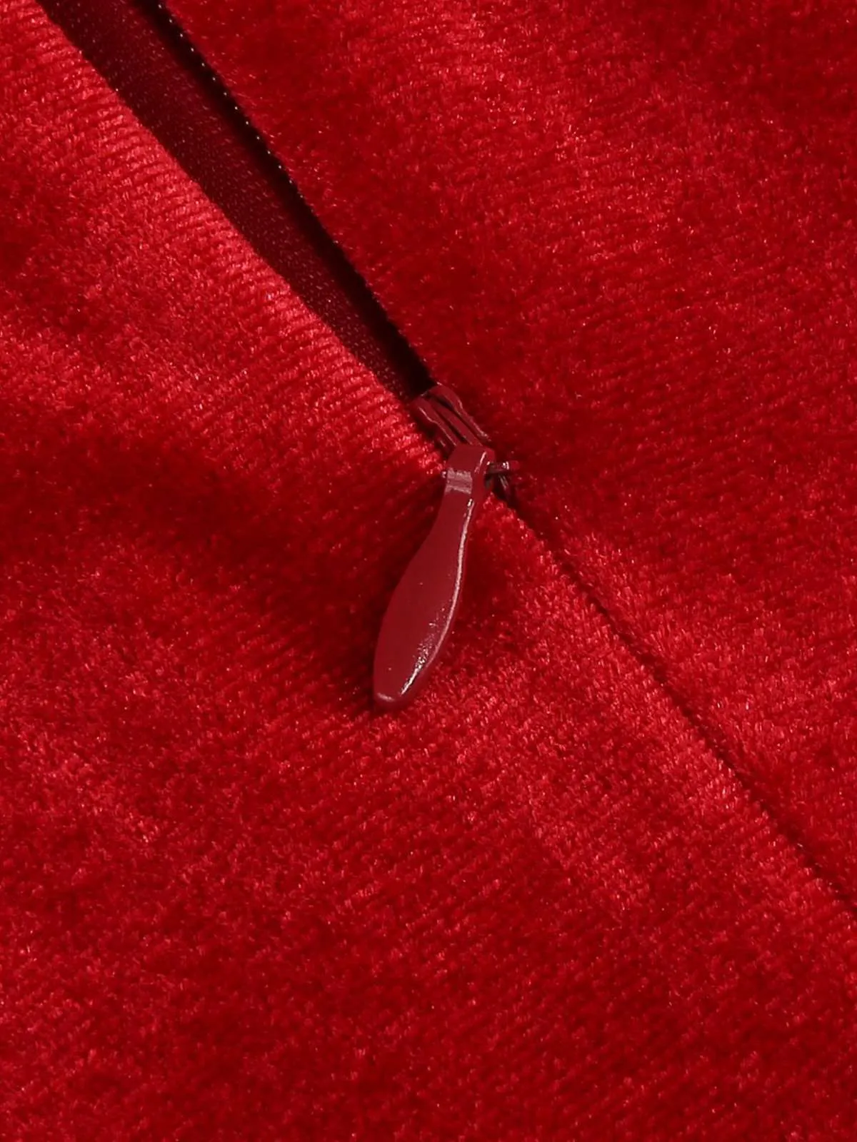 1950s Solid Velvet V-Neck Swing Dress sold by Retro Stage product image thumbnail 5