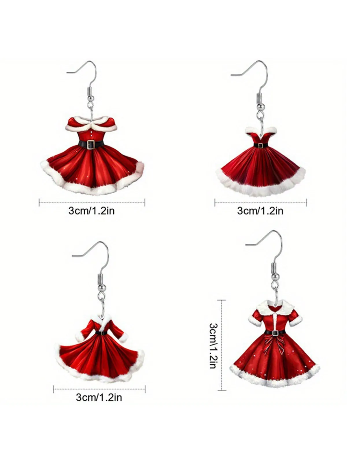 Acrylic Princess Dress Pendant Earrings sold by Retro Stage product image thumbnail 3