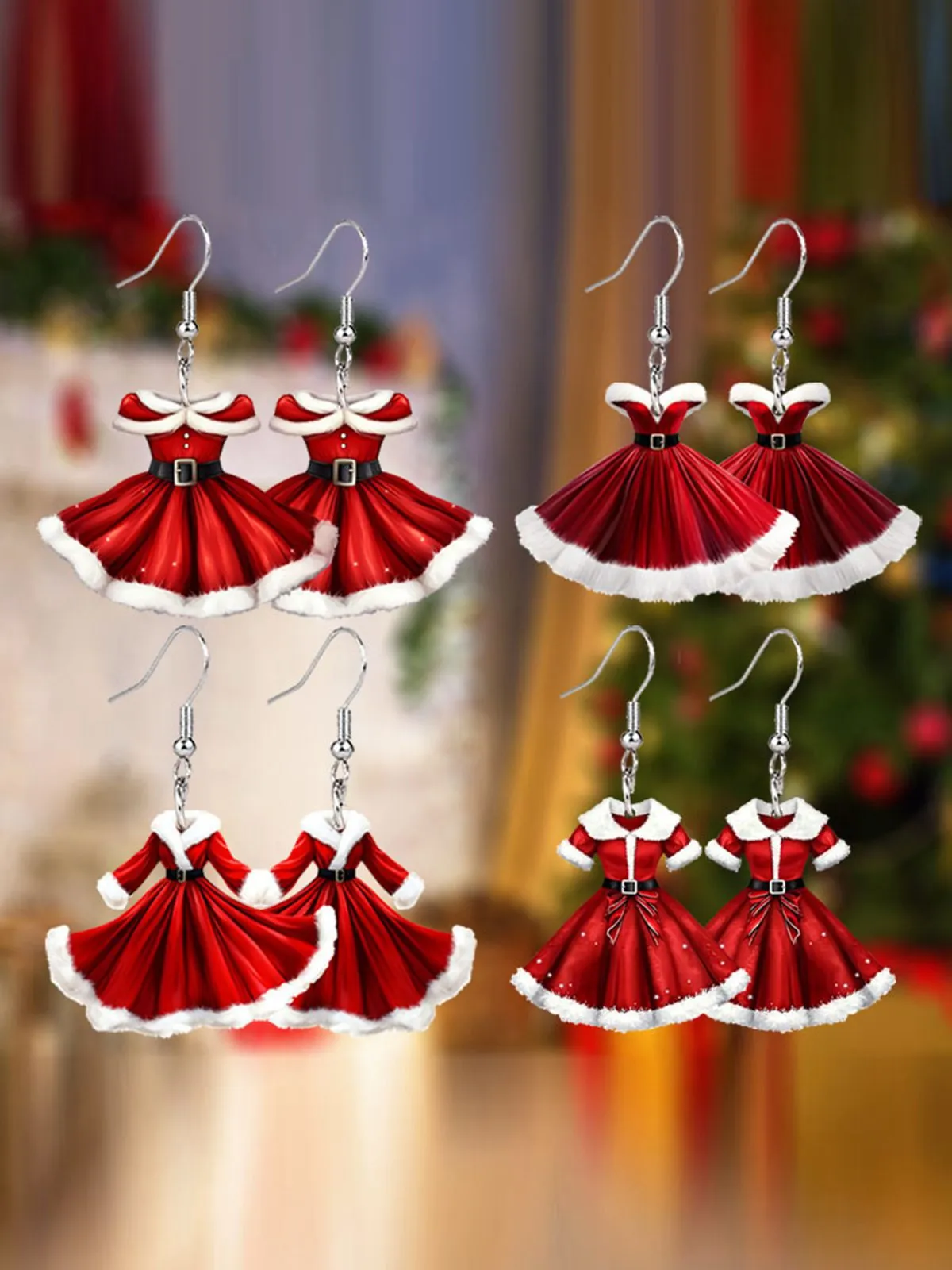 Acrylic Princess Dress Pendant Earrings sold by Retro Stage