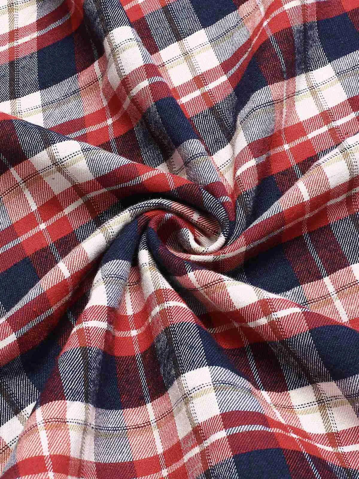 1950s Sleeveless Plaid Belted Swing Dress sold by Retro Stage product image thumbnail 4