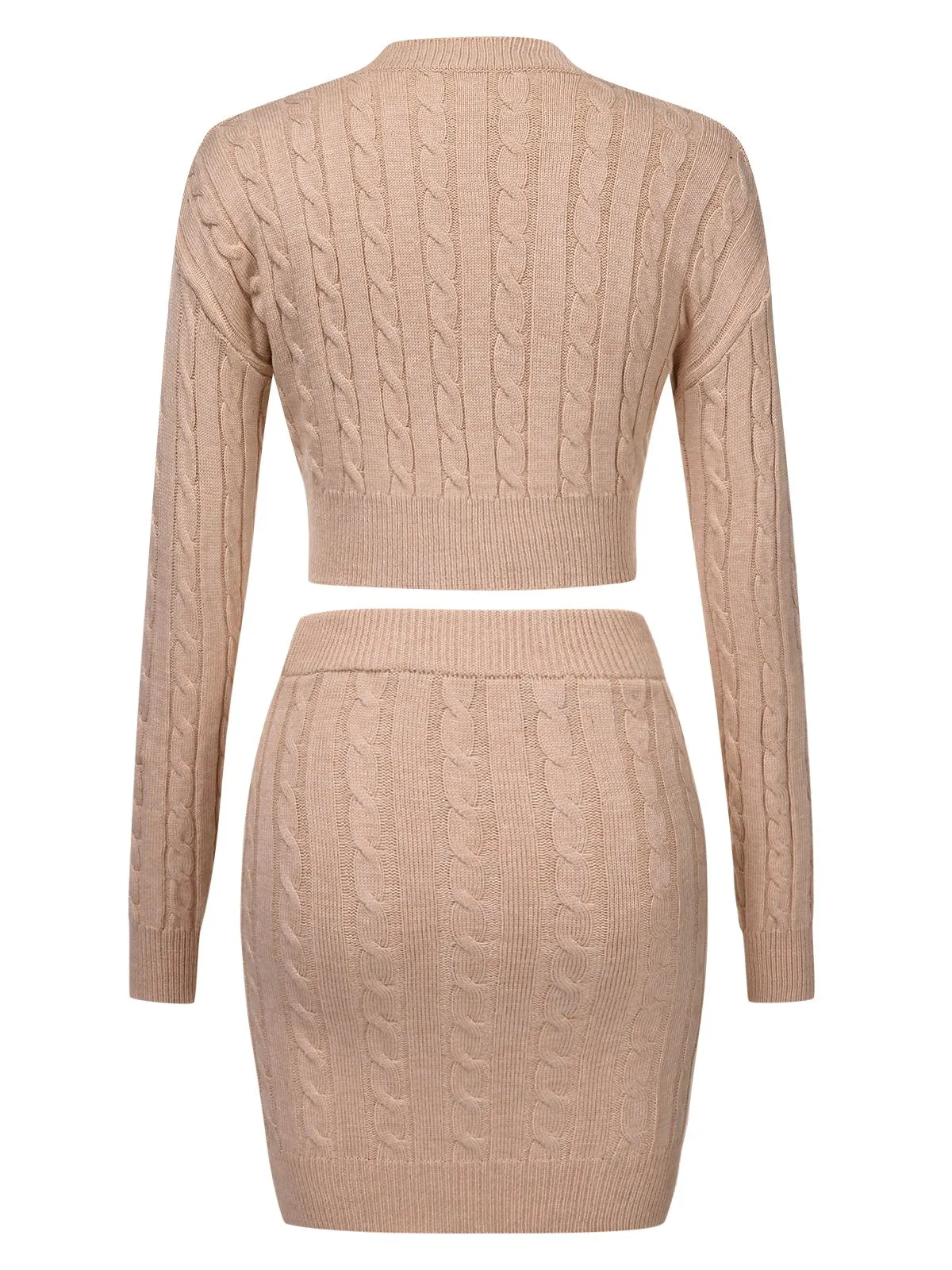 2PCS 1960s Knitted Cropped Sweater & Skirt sold by Retro Stage product image thumbnail 3