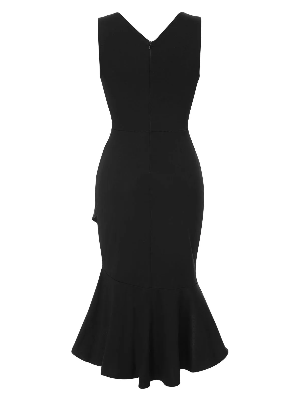 1930s V-Neck Solid Fishtail Bodycon Dress sold by Retro Stage product image thumbnail 3