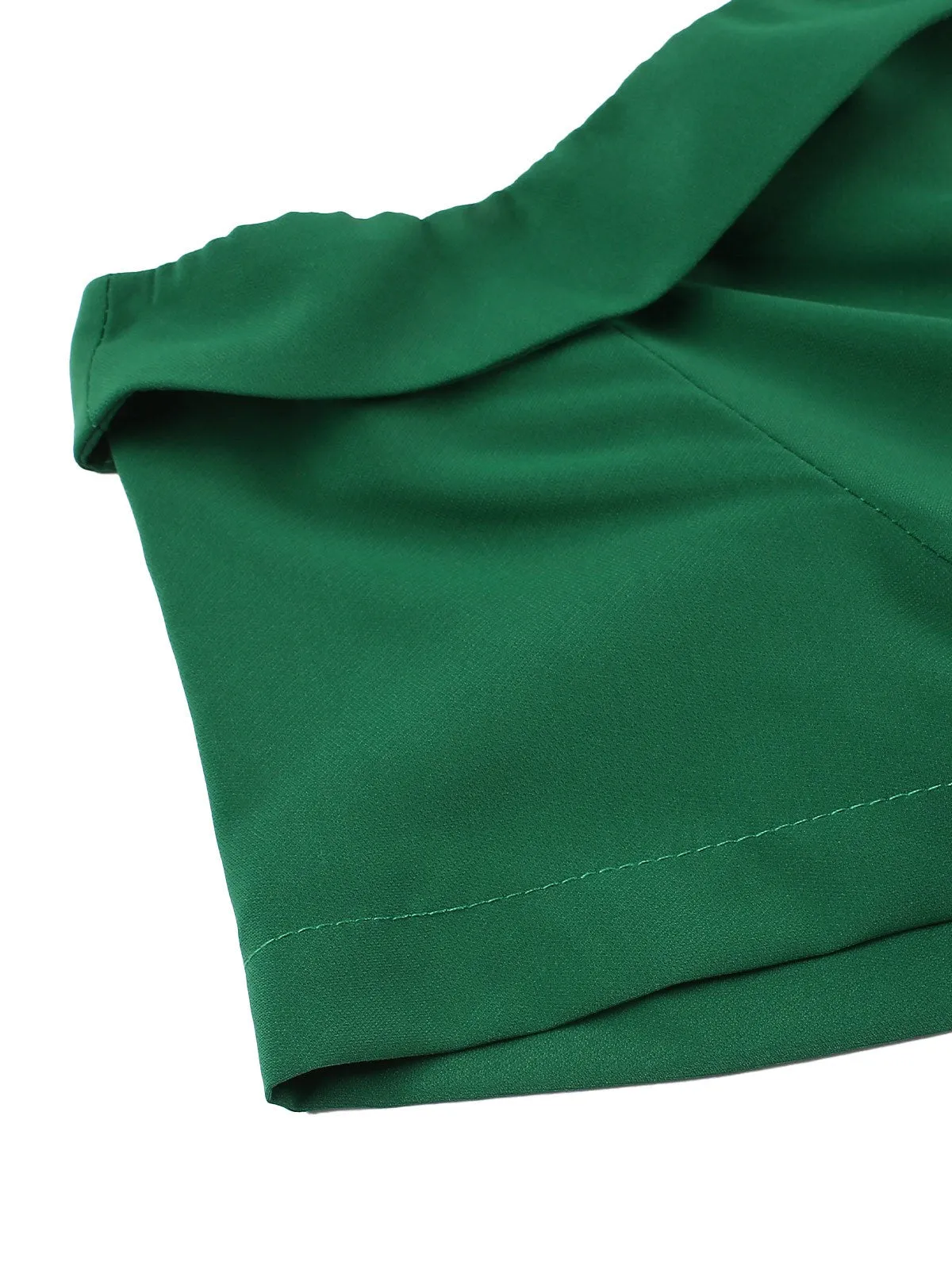 Green 1950s Off-Shoulder Christmas Patchwork Dress sold by Retro Stage product image thumbnail 5