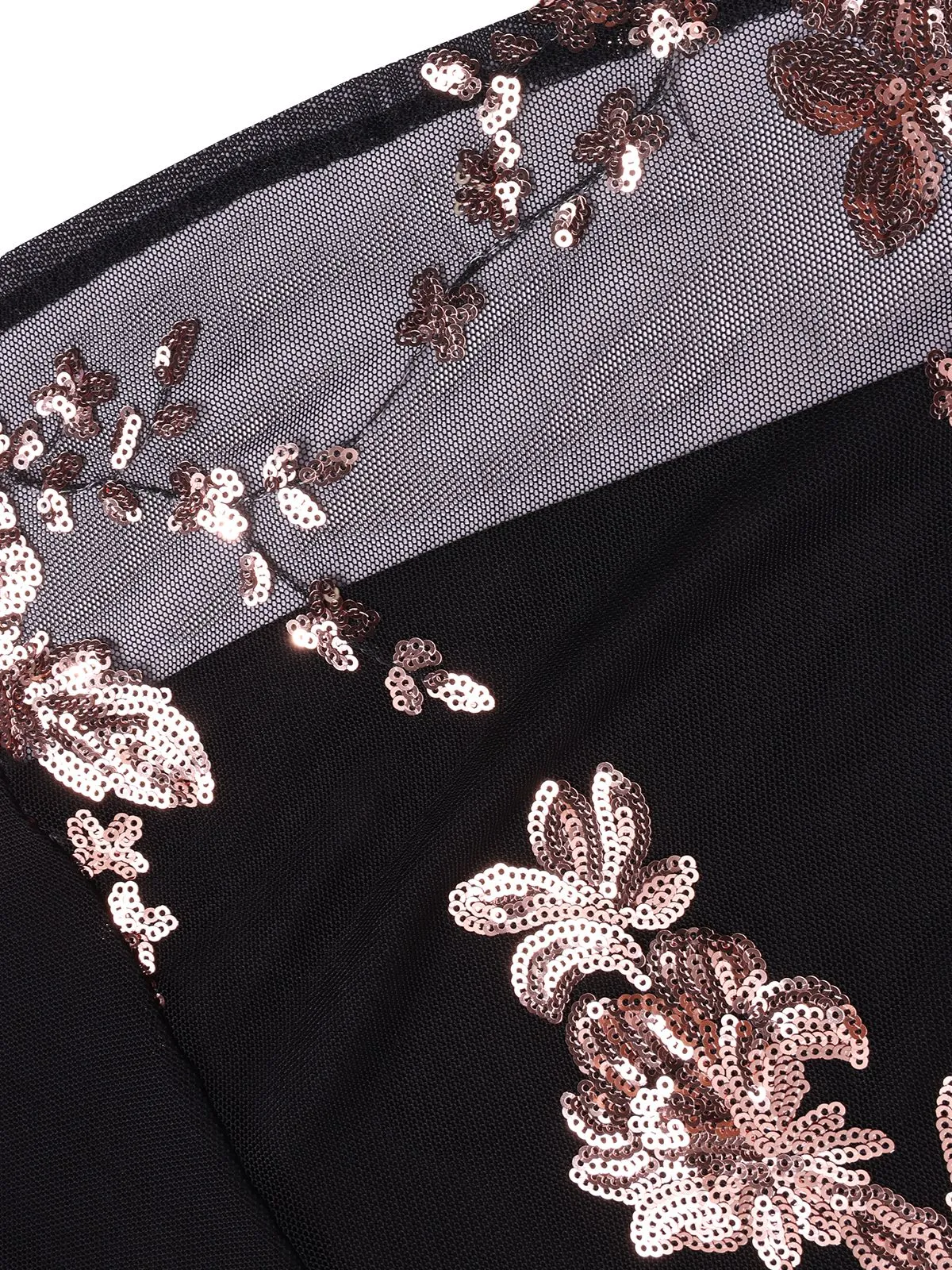 1930s One Shoulder Sequined Floral Slit Dress sold by Retro Stage product image thumbnail 5