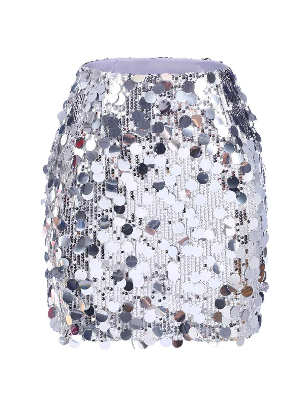 1980s Party Sequined Mini Pencil Skirt sold by Retro Stage