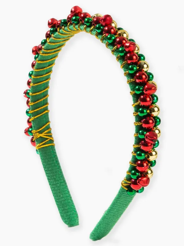Christmas Colored Bell Beads Headband sold by Retro Stage