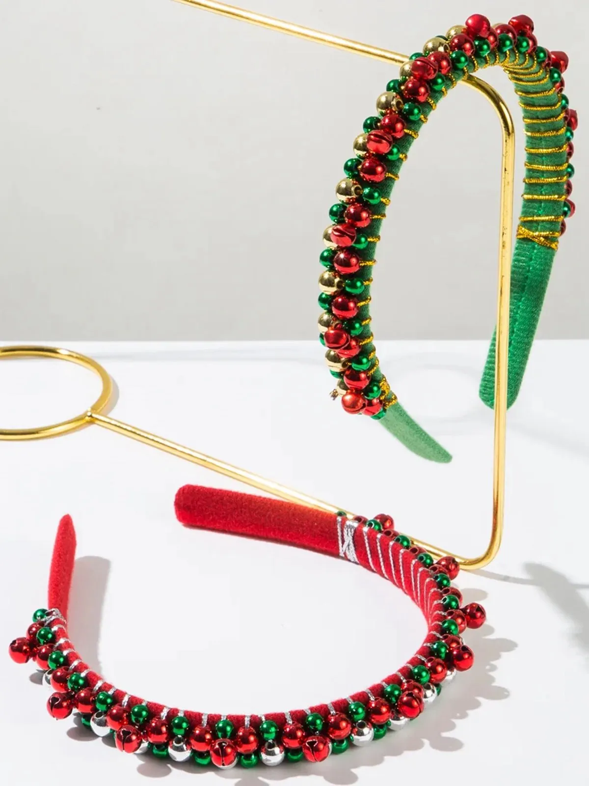 Christmas Colored Bell Beads Headband sold by Retro Stage product image thumbnail 5