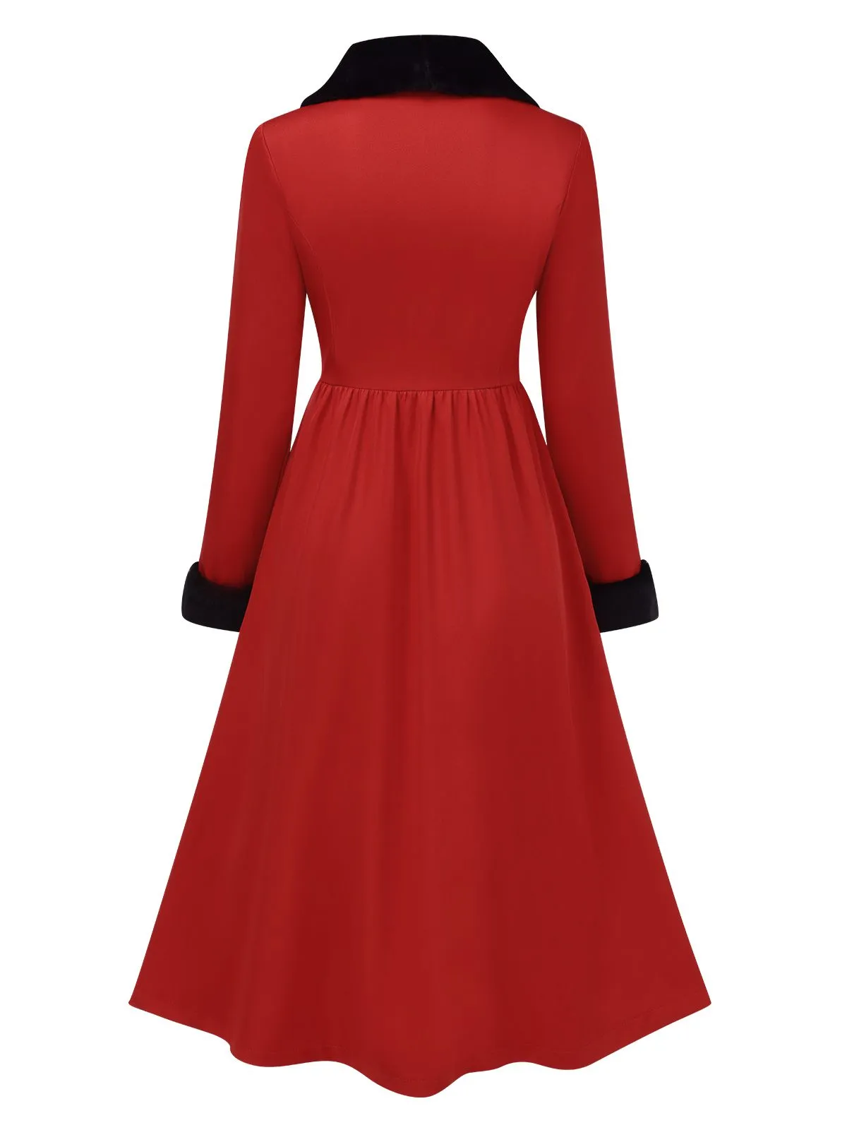 1950s Red And Black Fur Collar Coat sold by Retro Stage product image thumbnail 3