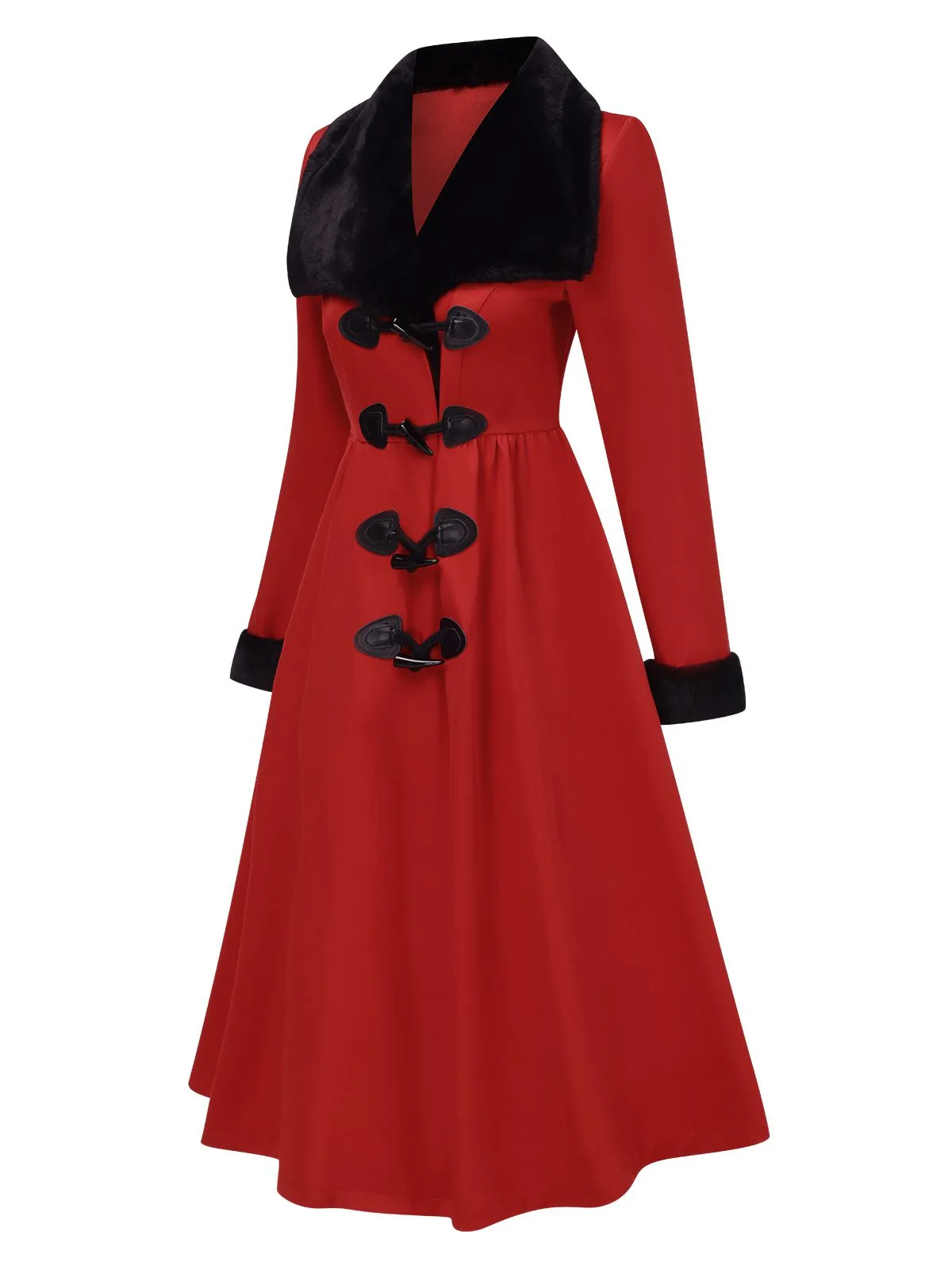 1950s Red And Black Fur Collar Coat sold by Retro Stage product image thumbnail 4