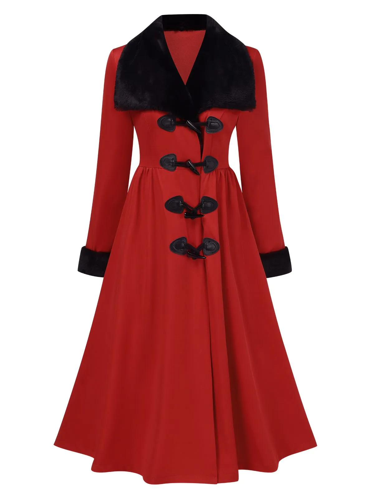 1950s Red And Black Fur Collar Coat sold by Retro Stage product image thumbnail 2