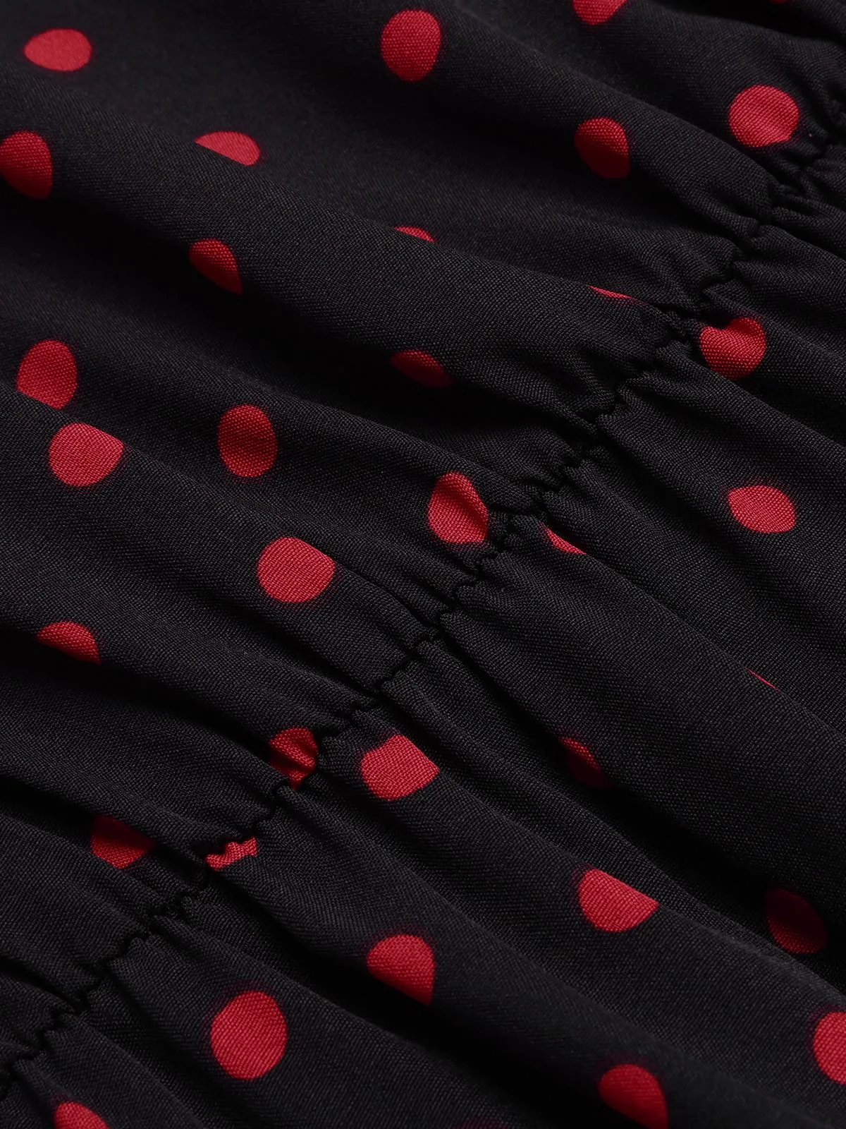 Black 1950s Polka Dot Long Sleeves Dress sold by Retro Stage product image thumbnail 4