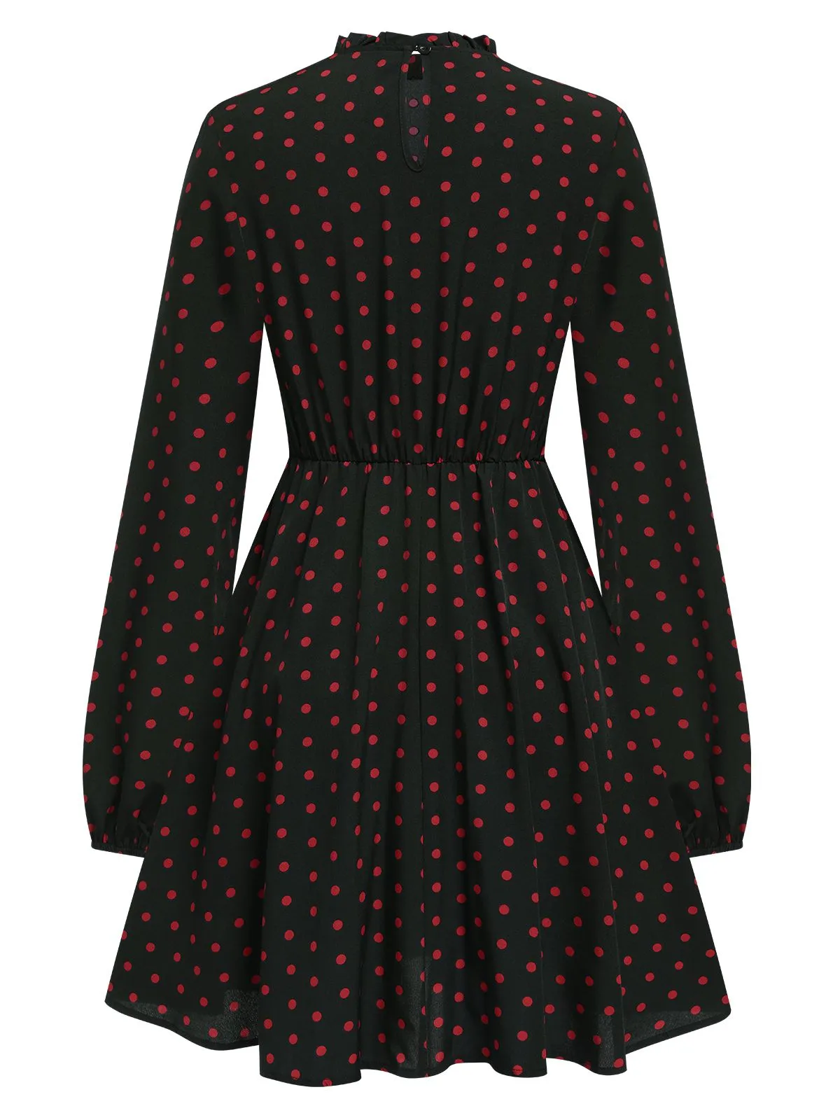 Black 1950s Polka Dot Long Sleeves Dress sold by Retro Stage product image thumbnail 2