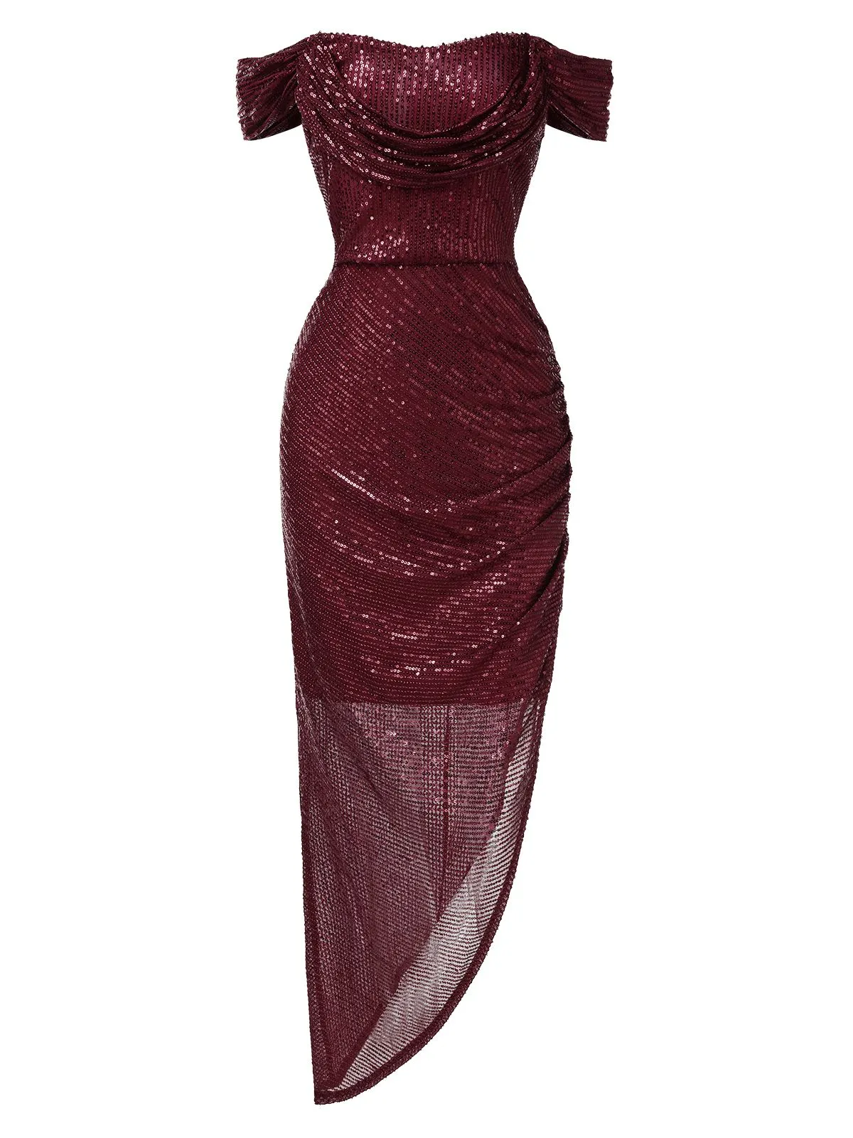 1920s Sequined Off-Shoulder Solid Dress sold by Retro Stage