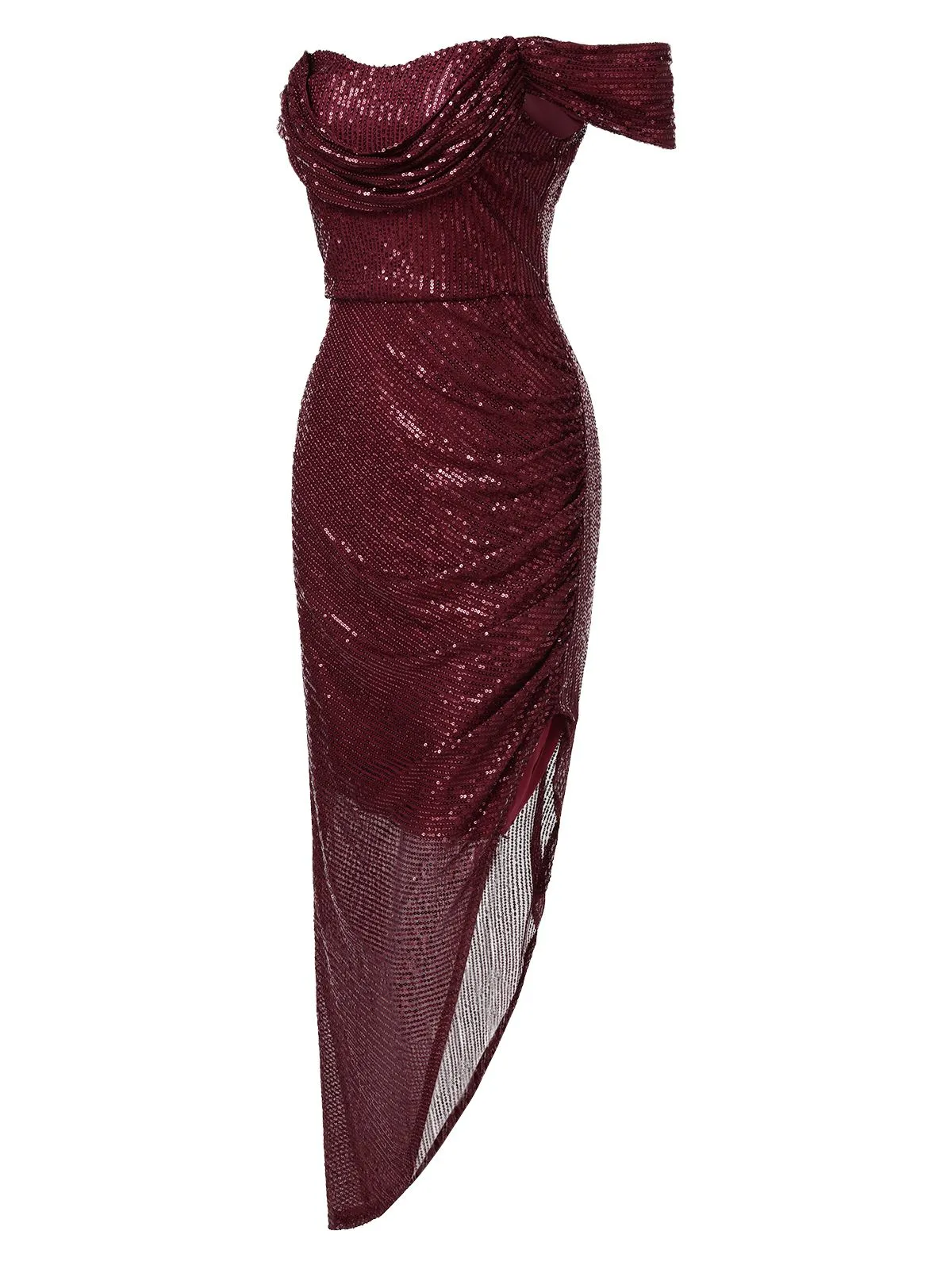 1920s Sequined Off-Shoulder Solid Dress sold by Retro Stage product image thumbnail 3