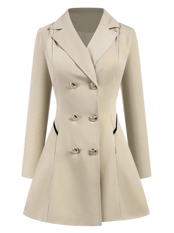 1970s Solid Lapel Double-Breasted Coat sold by Retro Stage