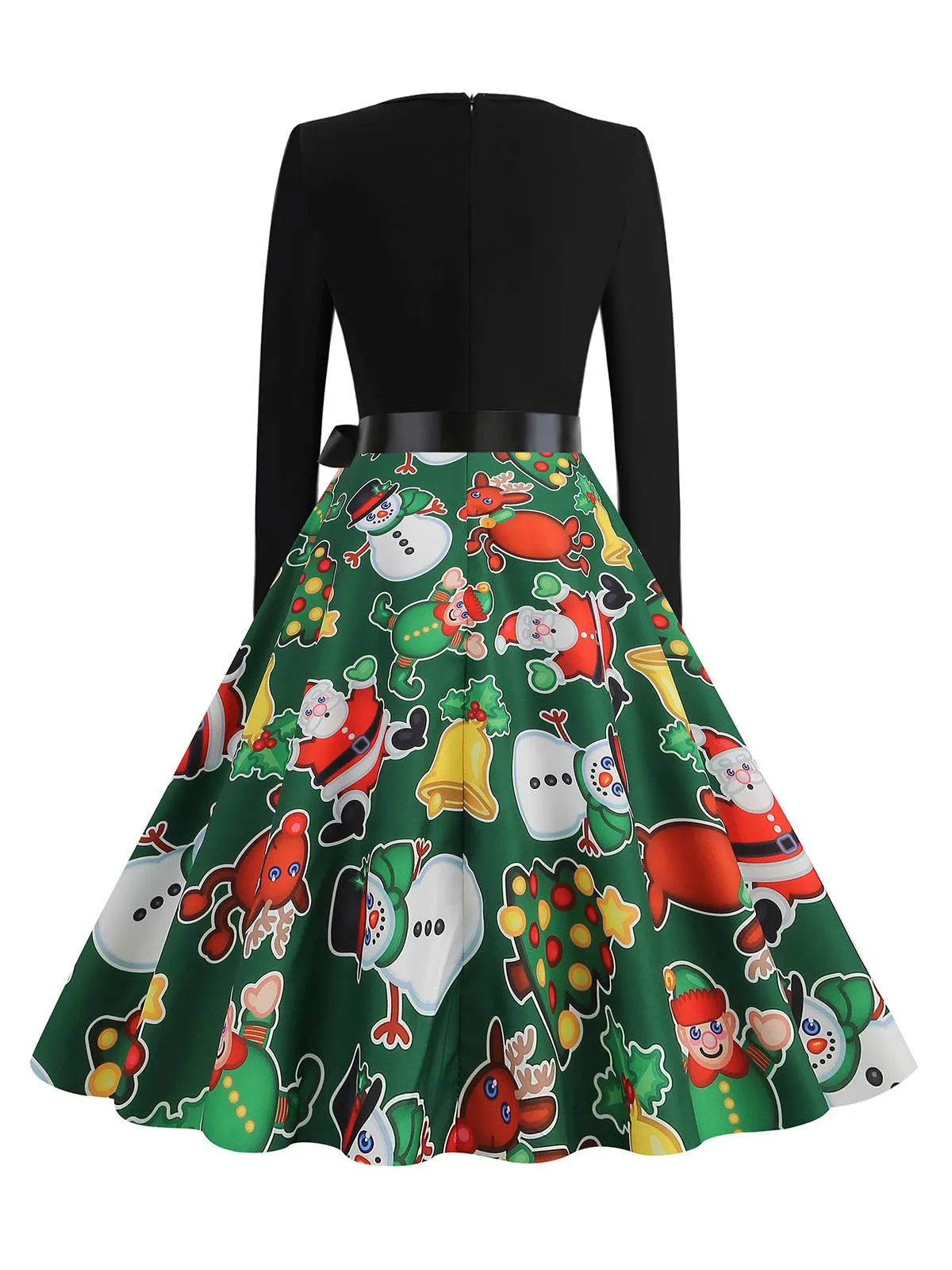 1950s Christmas Patchwork Long Sleeve Dress sold by Retro Stage product image thumbnail 2
