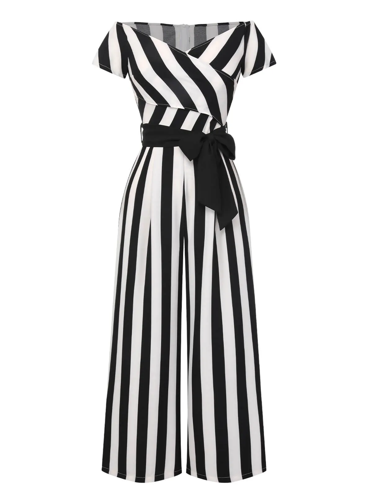 1960s Off-Shoulder Wide Stripe Jumpsuit sold by Retro Stage product image thumbnail 3