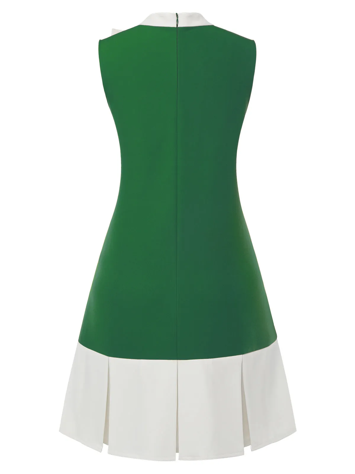 Green 1960s Crew Bowknot Sleeveless Dress sold by Retro Stage product image thumbnail 3
