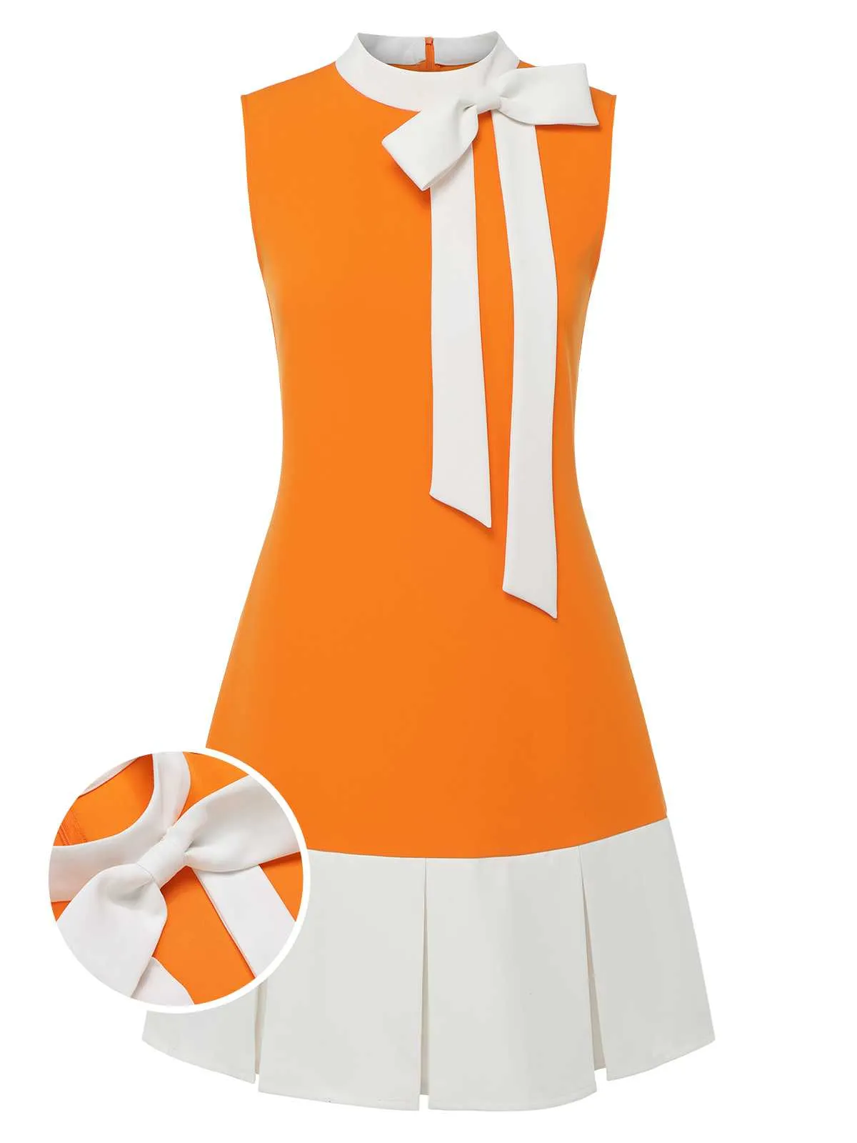 Green 1960s Crew Bowknot Sleeveless Dress sold by Retro Stage product image thumbnail 4