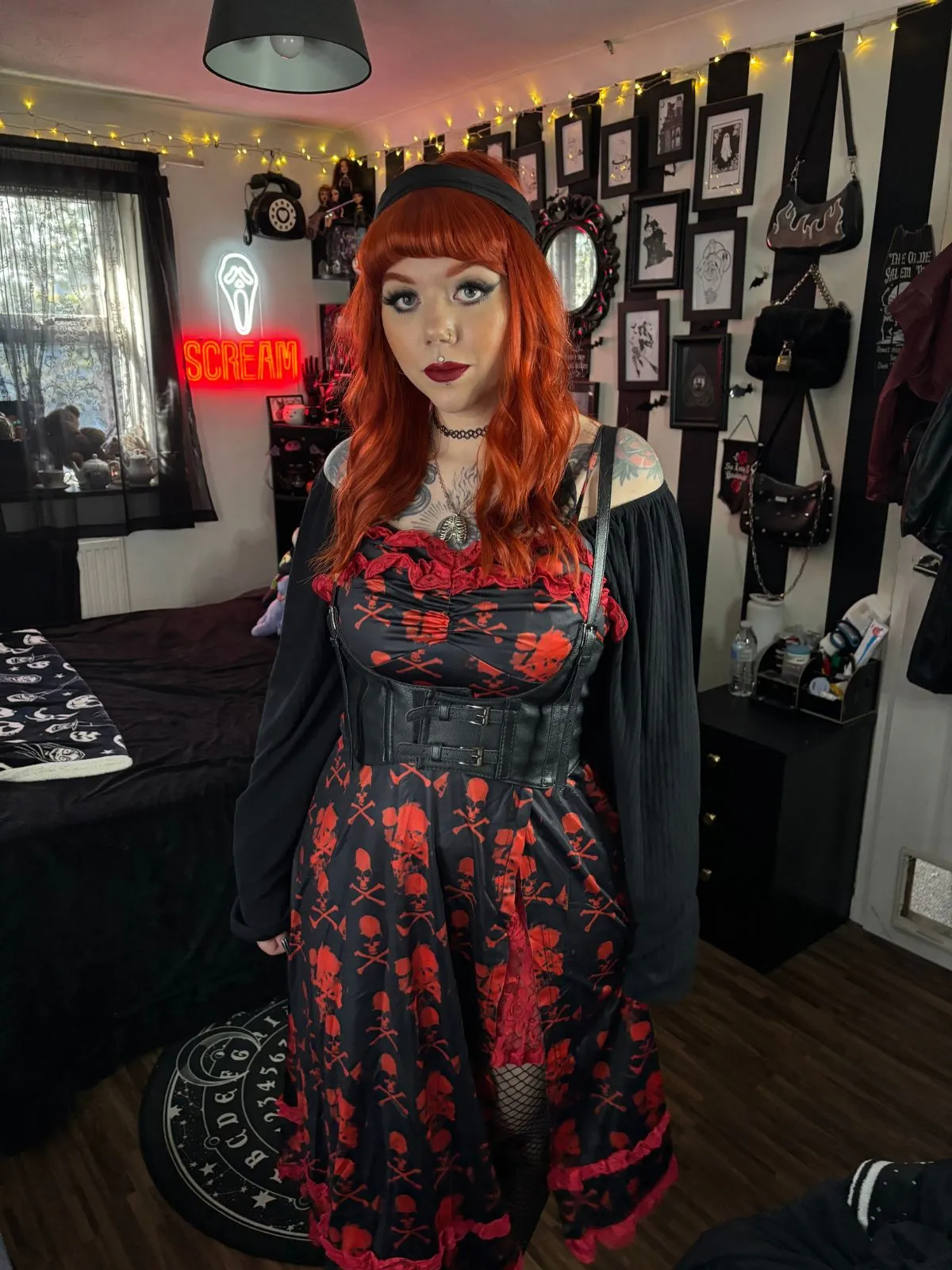 Black 1950s Skull Lace Strap Dress sold by Retro Stage product image thumbnail 2