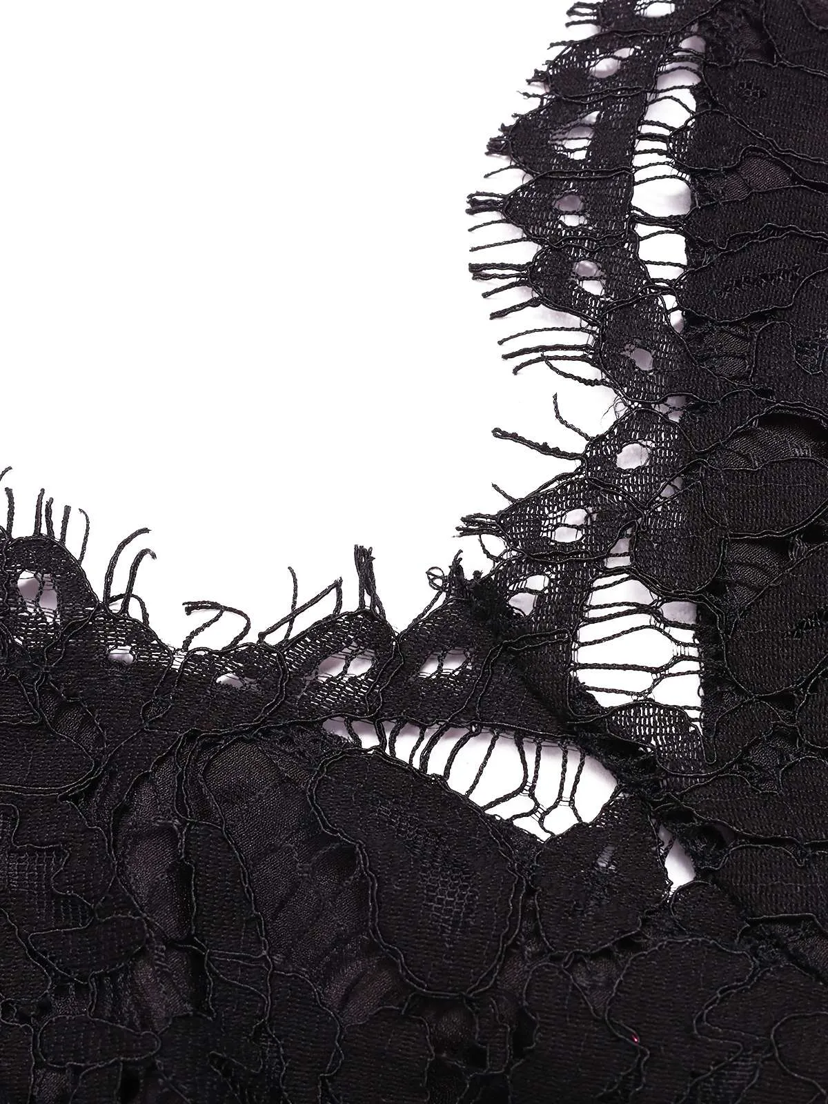 Black 1970s Lace V-Neck Spaghetti Straps Jumpsuit sold by Retro Stage product image thumbnail 4