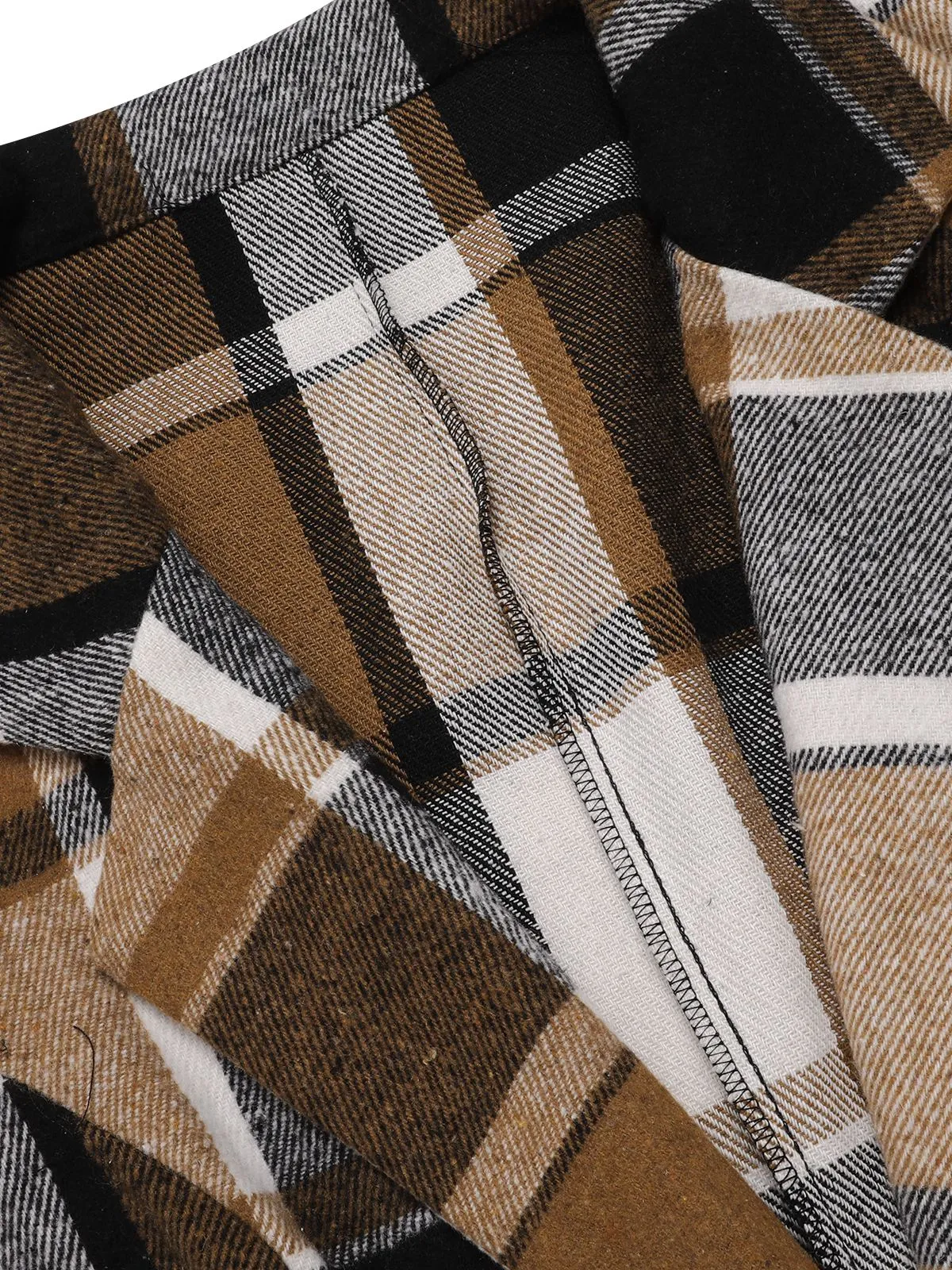 Multicolor 1970s Lapel Plaid Sleeveless Coat sold by Retro Stage product image thumbnail 4