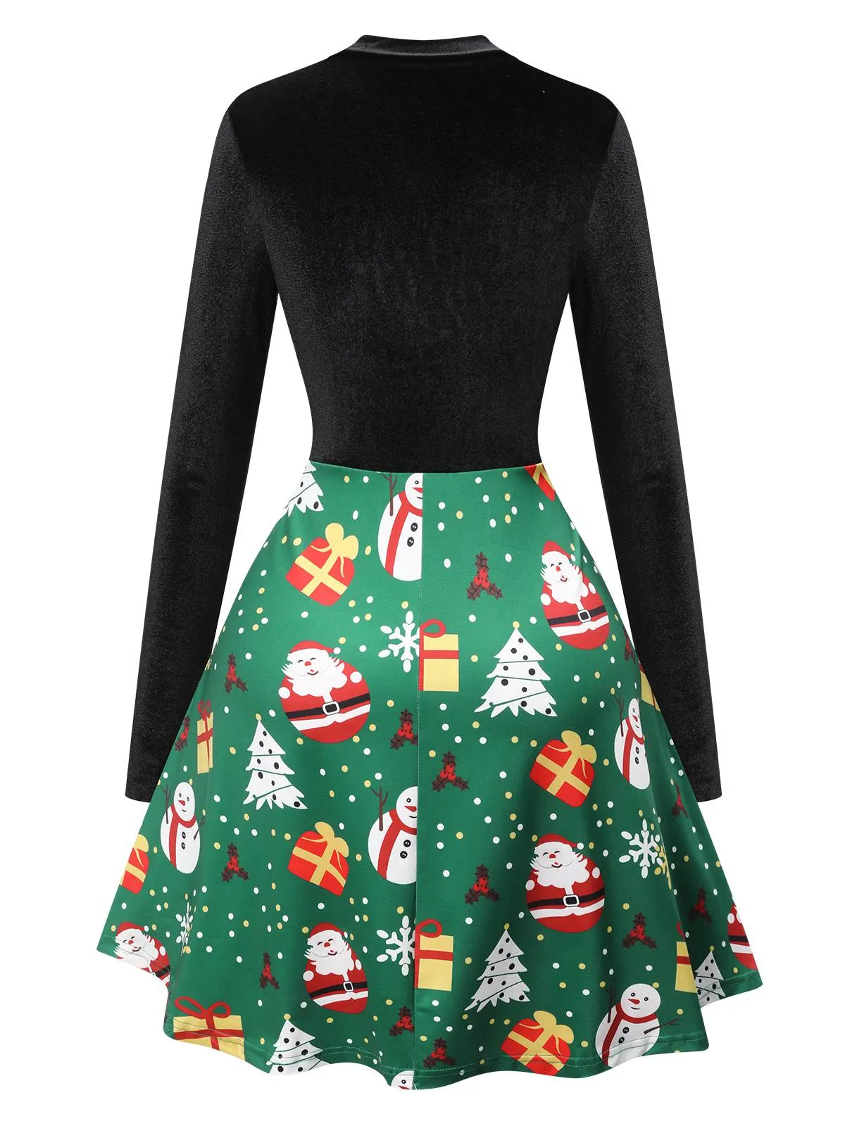 Black 1950s Christmas Stand Collar Velvet Dress sold by Retro Stage product image thumbnail 3