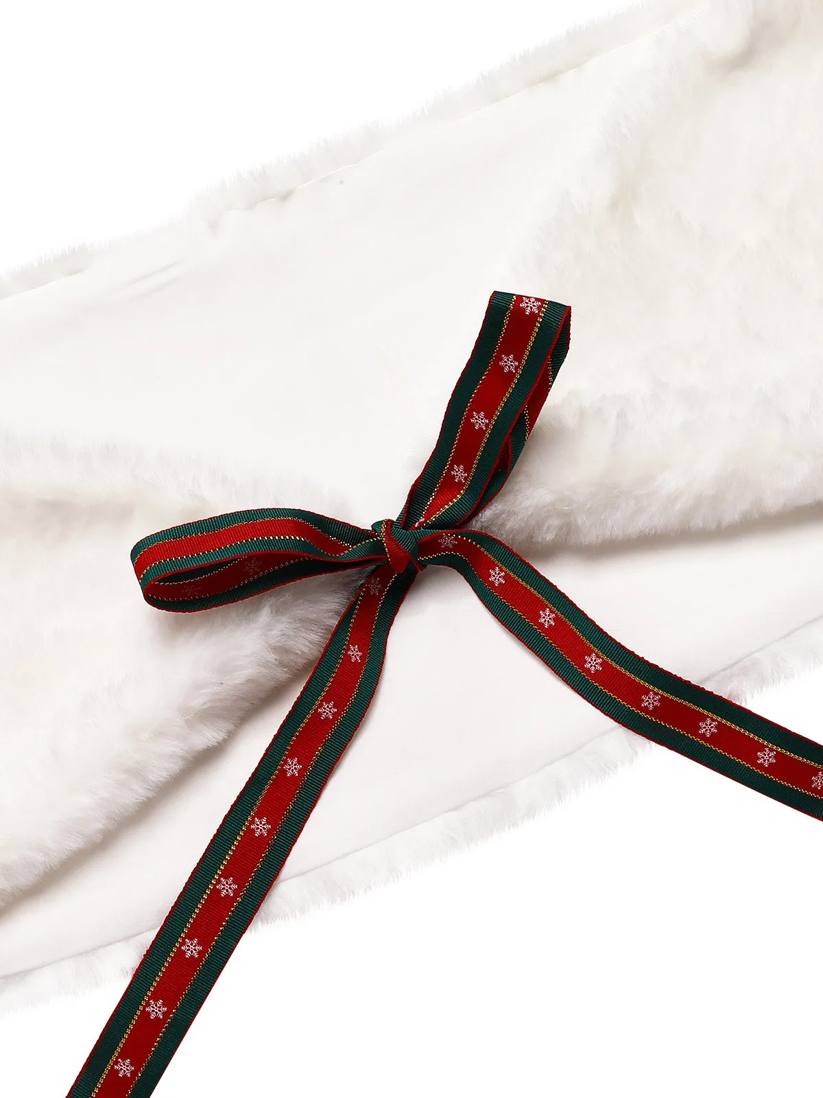 White 1950s Christmas Ribbon Tie Fur Shawl sold by Retro Stage product image thumbnail 5