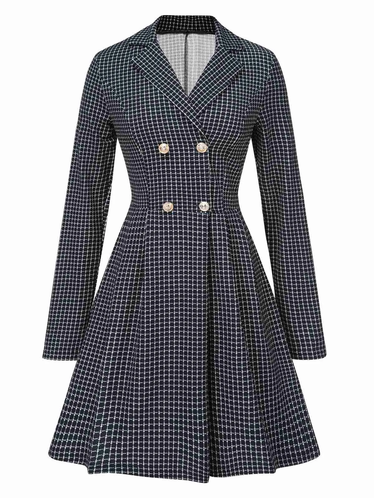 1950s Plaid Notch Lapel Double Breasted Coat sold by Retro Stage product image thumbnail 5
