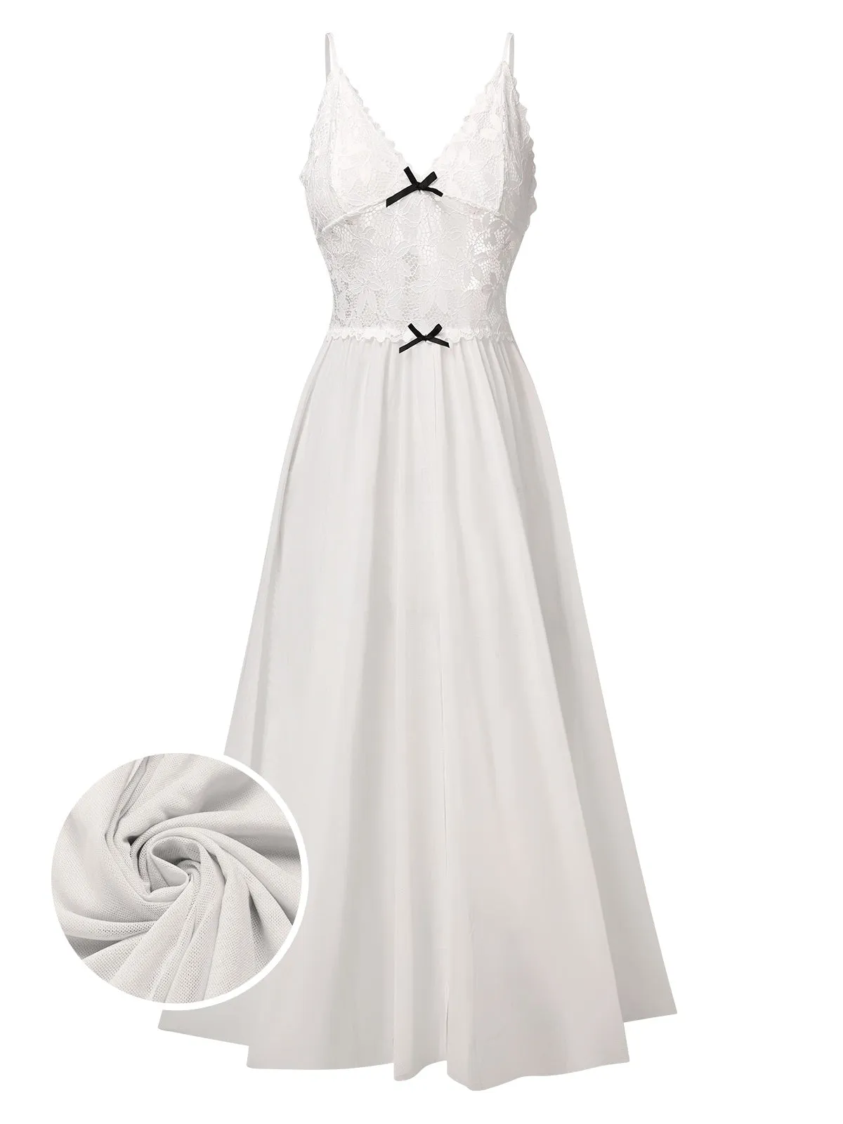 1930s Sheer Lace Spaghetti Straps Nightgown sold by Retro Stage product image thumbnail 2