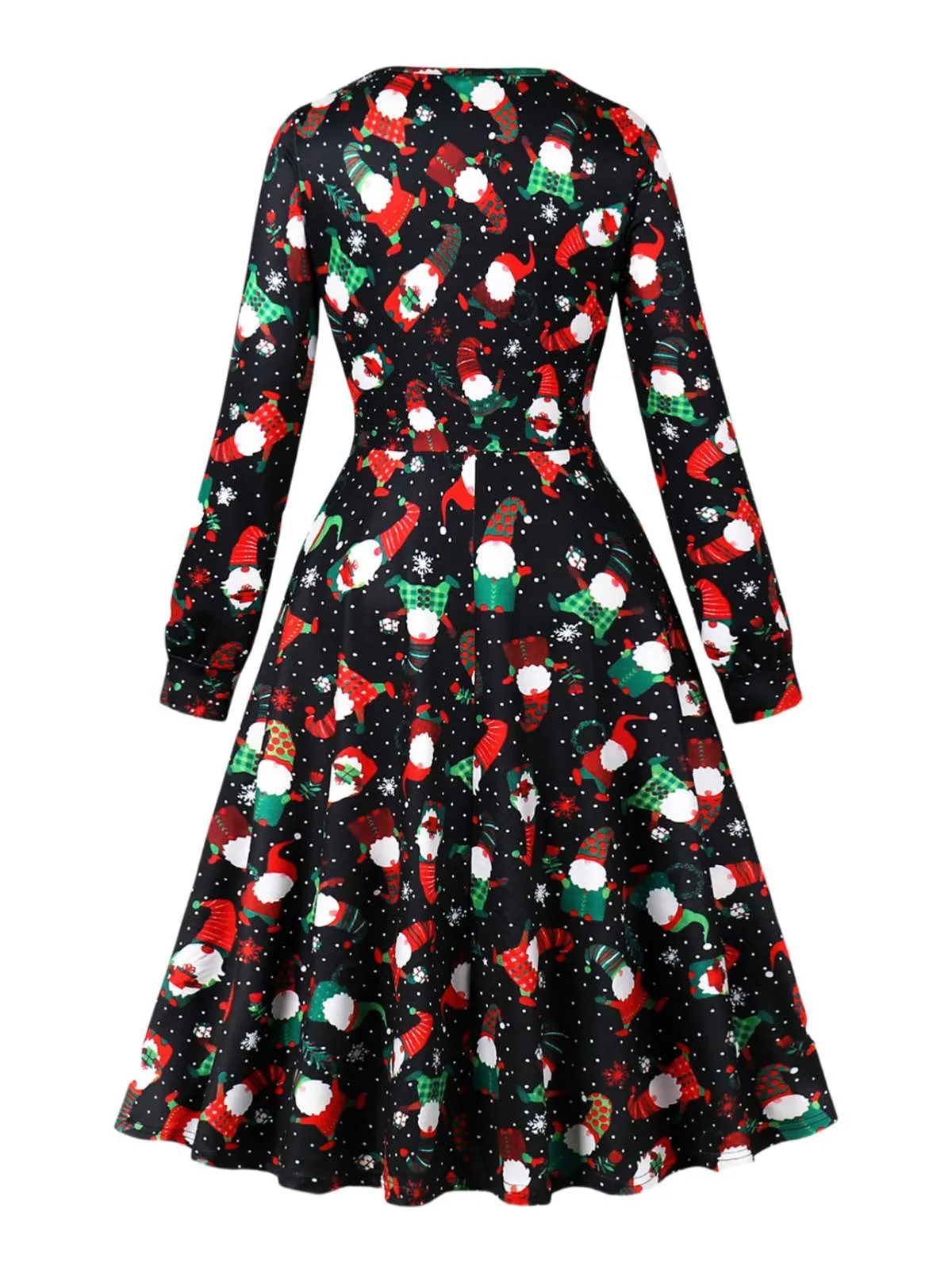 1950s Christmas Square Collar Long Sleeve Dress sold by Retro Stage product image thumbnail 2