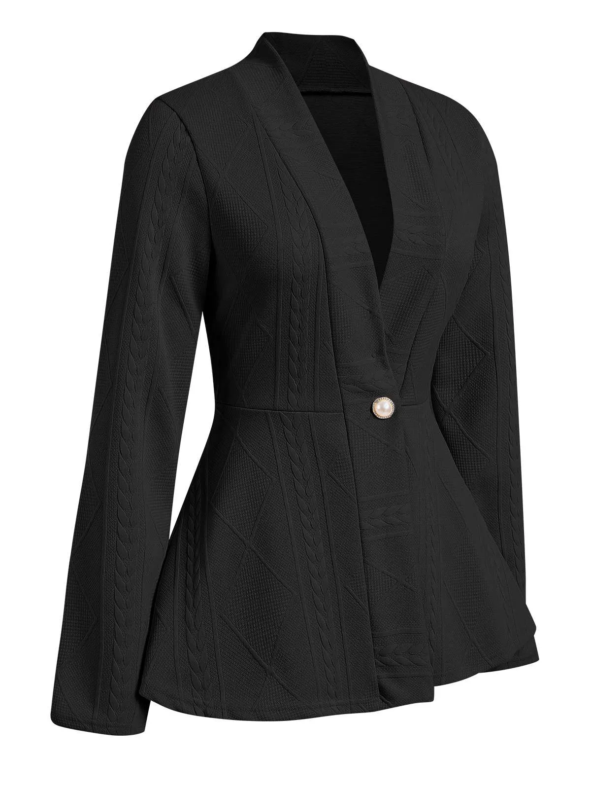 1960s Pearl Buttoned Waisted Flare Long Sleeve Coat sold by Retro Stage product image thumbnail 3