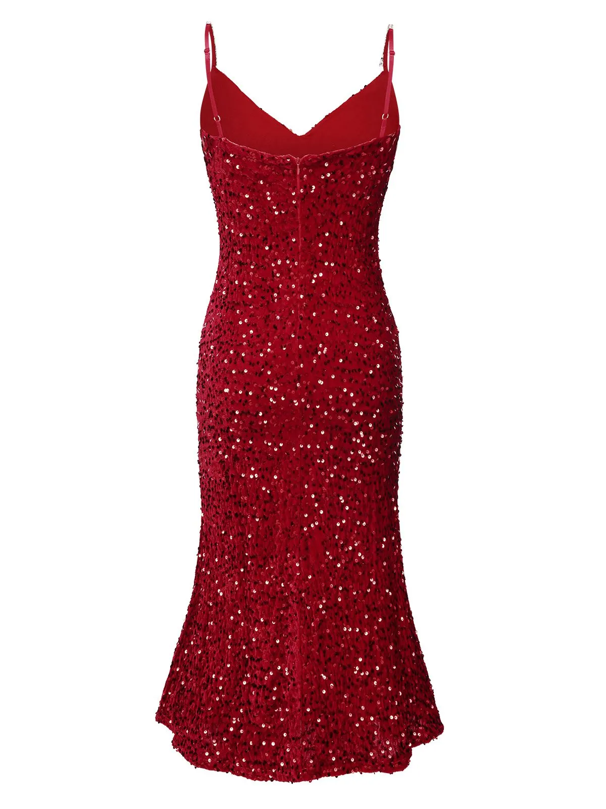 1930s V-Neck Suspender Sequined Fishtail Dress sold by Retro Stage product image thumbnail 4