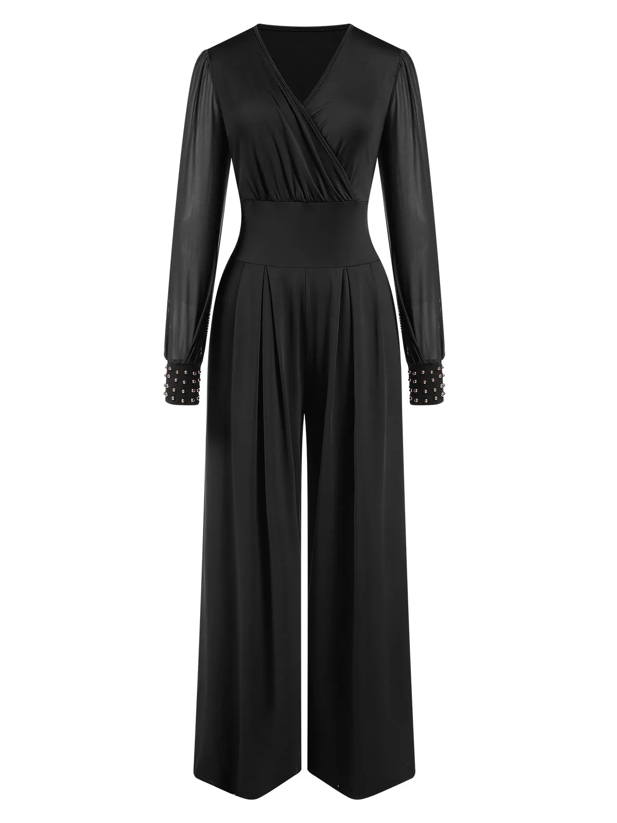 1930s Solid V-Neck Beading Mesh Jumpsuit sold by Retro Stage