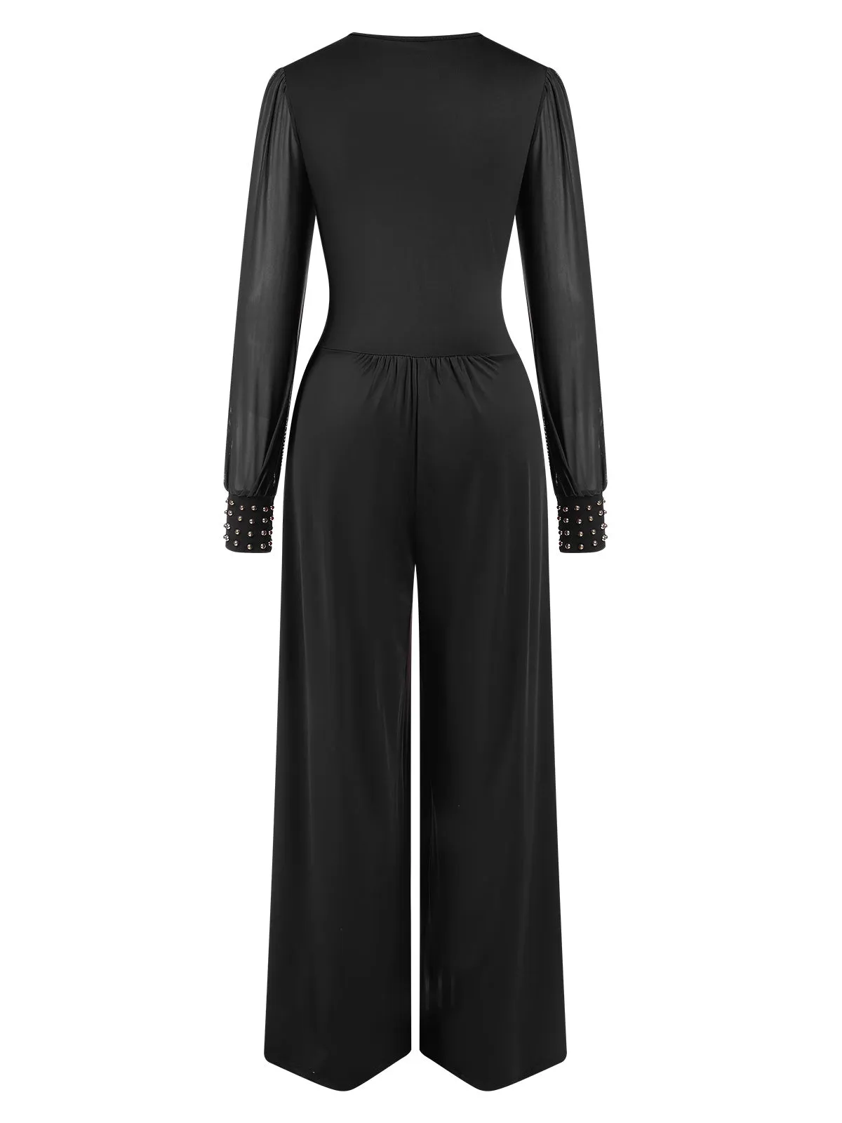 1930s Solid V-Neck Beading Mesh Jumpsuit sold by Retro Stage product image thumbnail 2