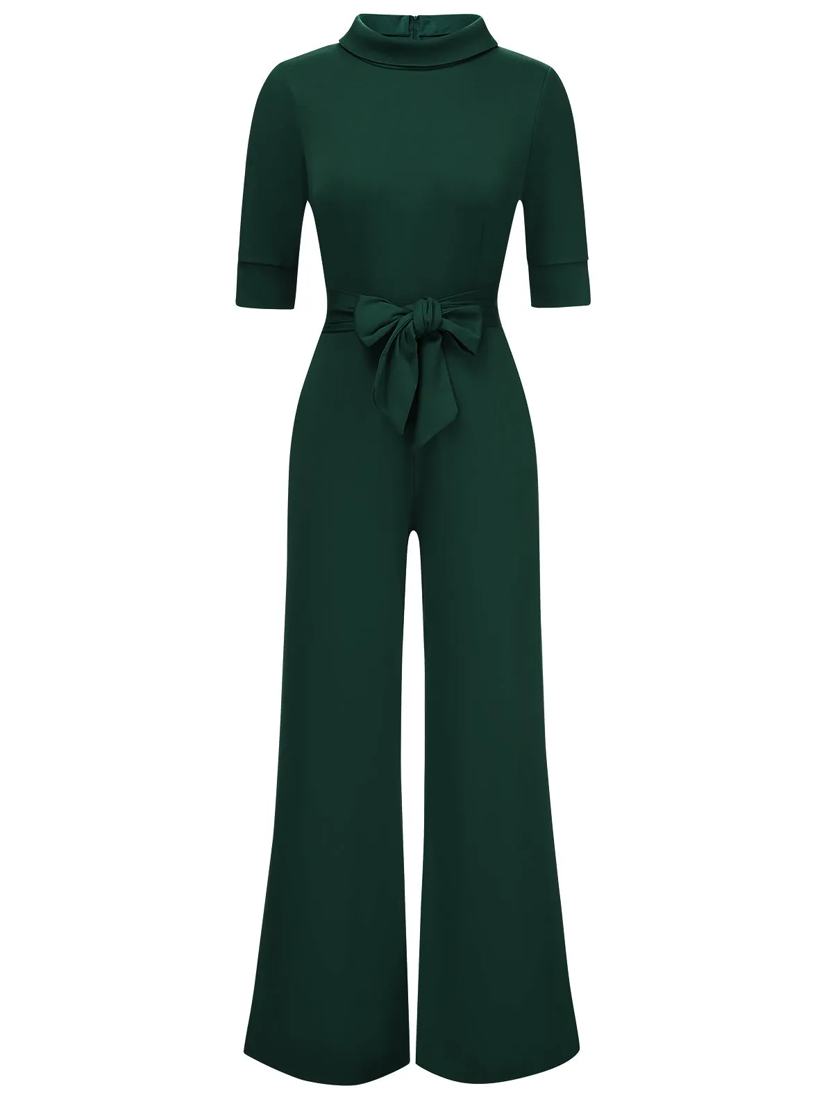 1930s Solid Rolled Collar Belted Jumpsuit sold by Retro Stage product image thumbnail 5